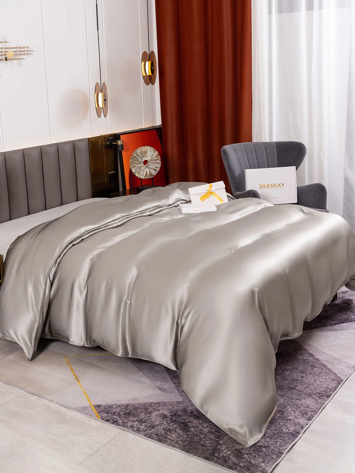 19Momme Mulberry Silk Seamless Duvet Cover - Image 20