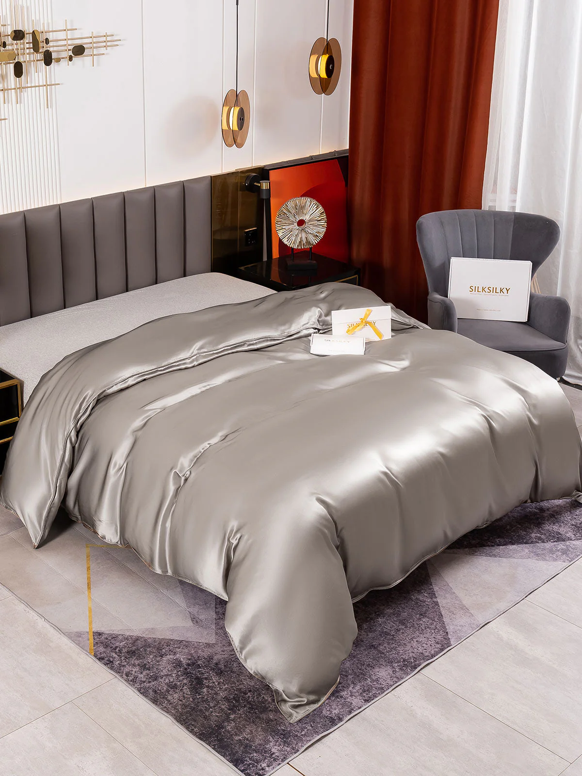 19Momme Mulberry Silk Seamless Duvet Cover - Image 21