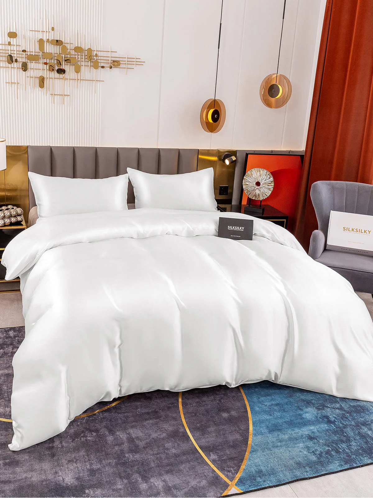 19Momme 3Pcs Silk Set Duvet Cover+2x Pillowcases - Image 19