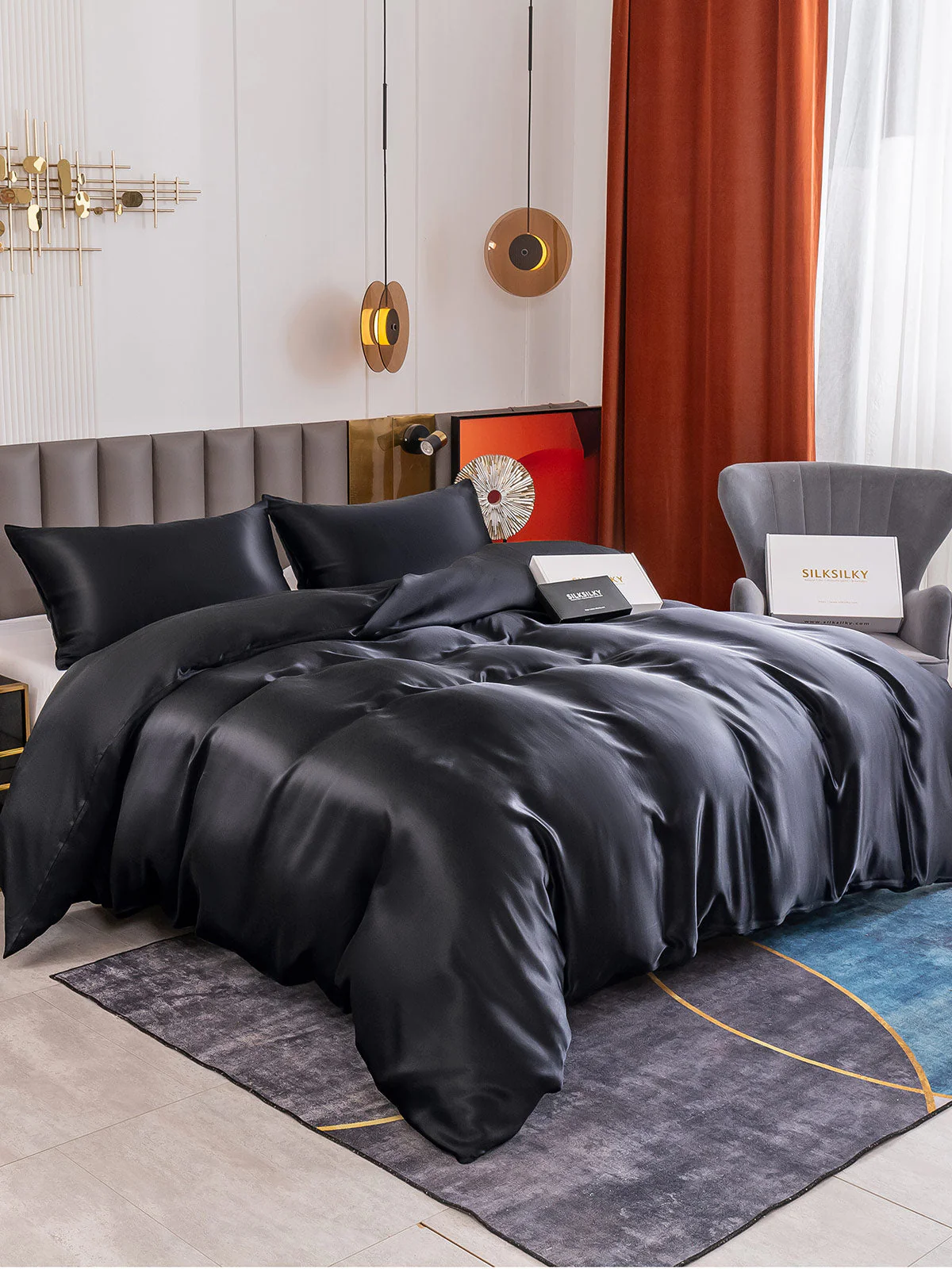 19Momme 3Pcs Silk Set Duvet Cover+2x Pillowcases - Image 22