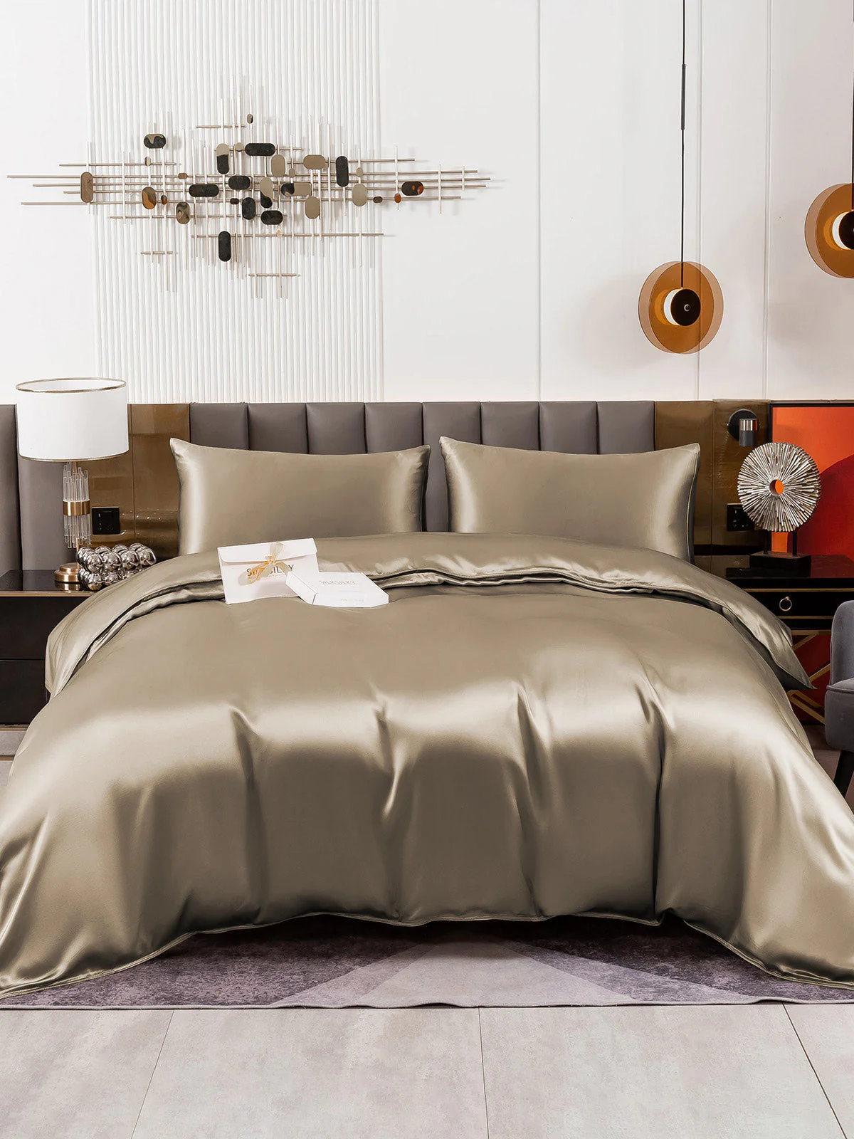 19Momme 3Pcs Silk Set Duvet Cover+2x Pillowcases - Image 46