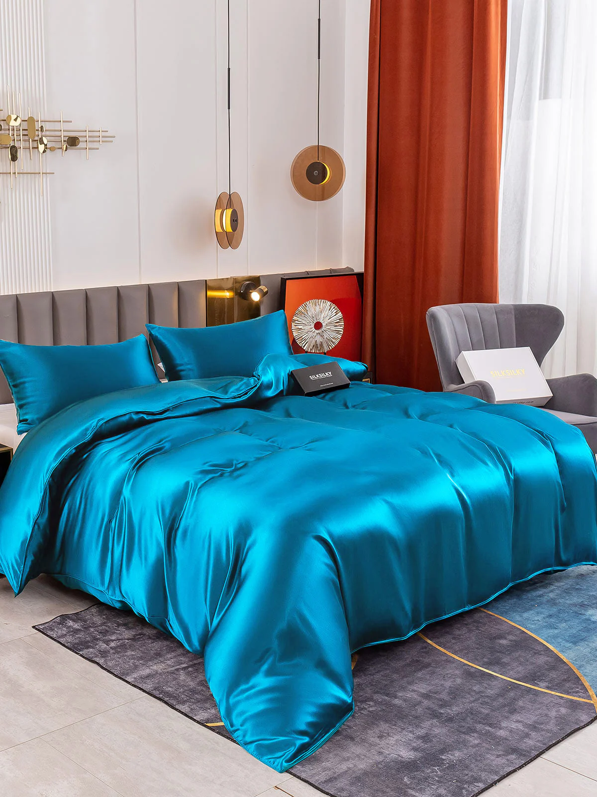 19Momme 3Pcs Silk Set Duvet Cover+2x Pillowcases - Image 51