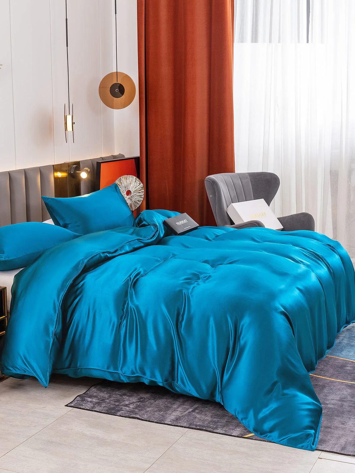 19Momme 3Pcs Silk Set Duvet Cover+2x Pillowcases - Image 53