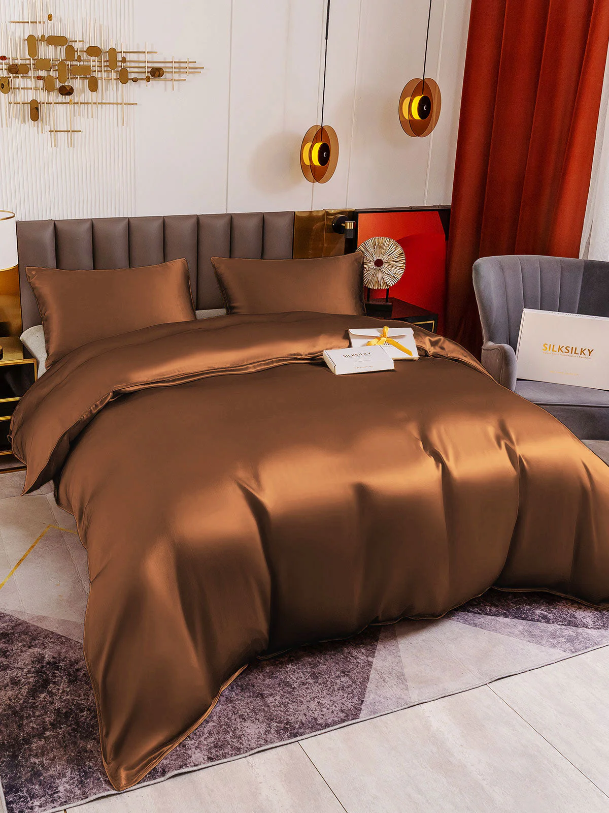 19Momme 3Pcs Silk Set Duvet Cover+2x Pillowcases - Image 58