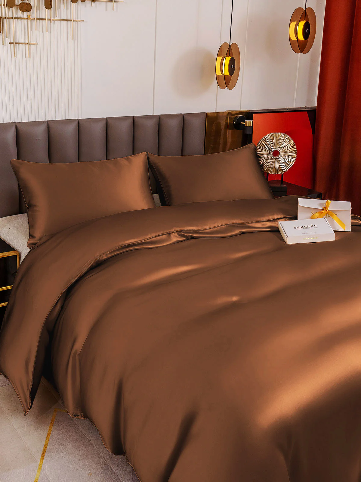 19Momme 3Pcs Silk Set Duvet Cover+2x Pillowcases - Image 59
