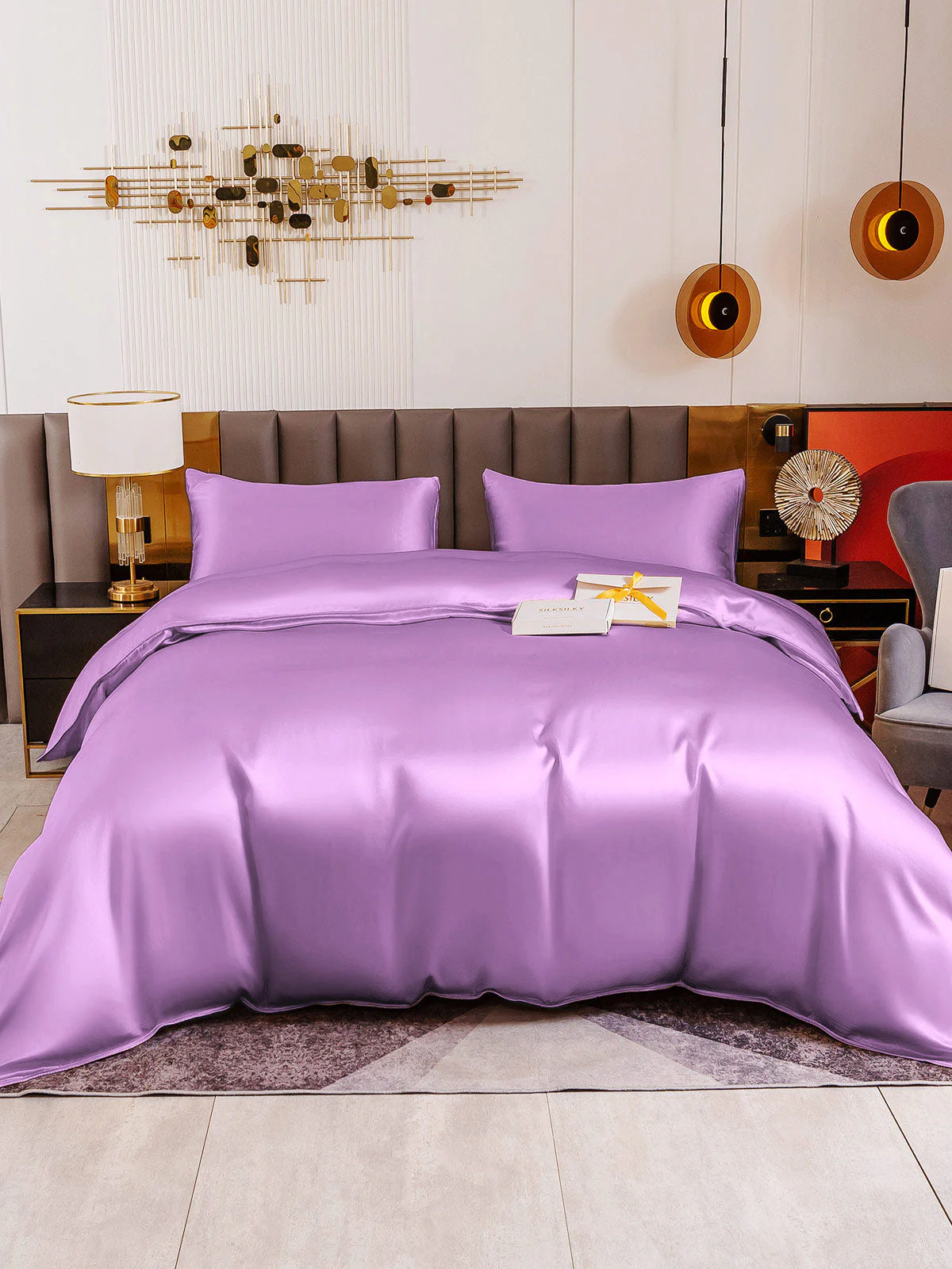 19Momme 3Pcs Silk Set Duvet Cover+2x Pillowcases - Image 69