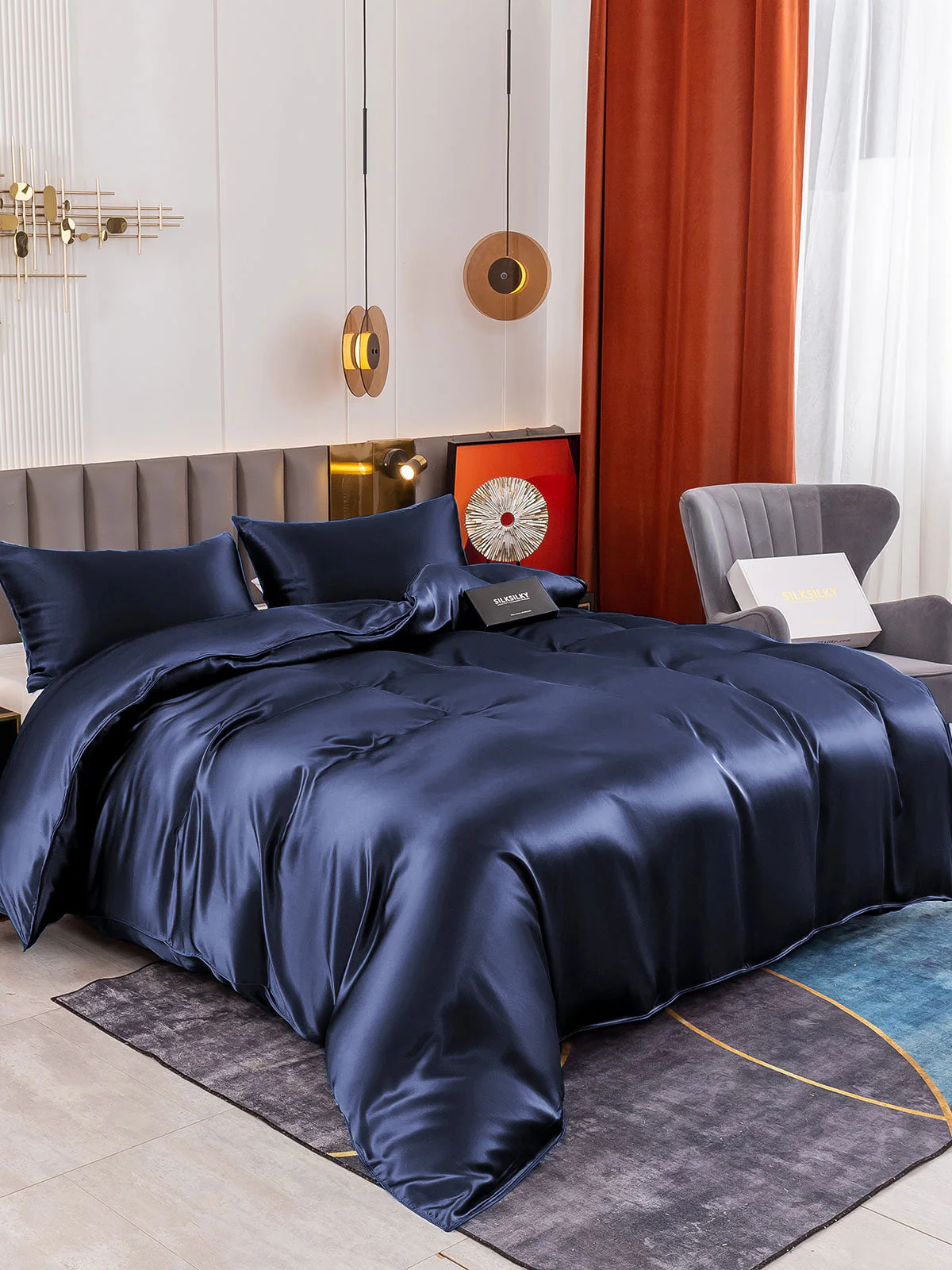 19Momme 3Pcs Silk Set Duvet Cover+2x Pillowcases - Image 7