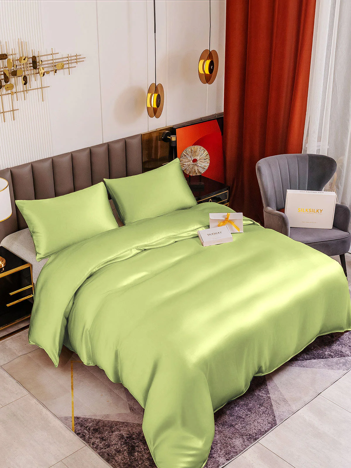19Momme 3Pcs Silk Set Duvet Cover+2x Pillowcases - Image 72