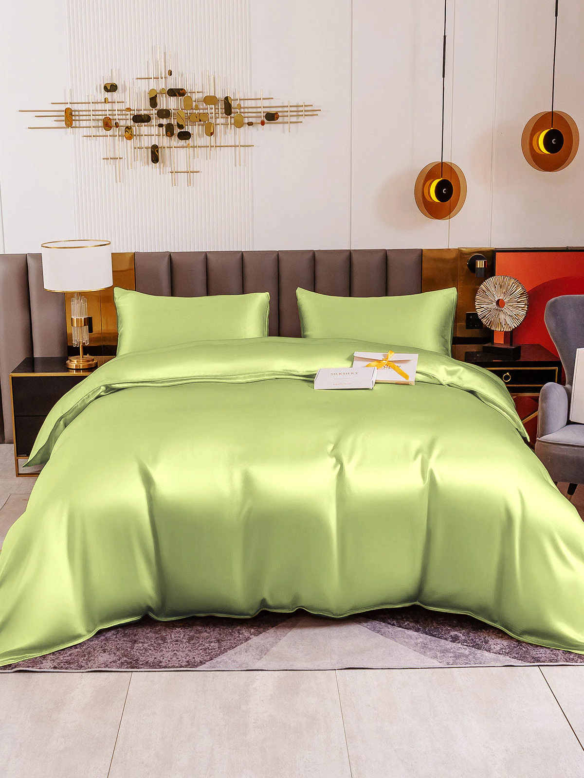 19Momme 3Pcs Silk Set Duvet Cover+2x Pillowcases - Image 73