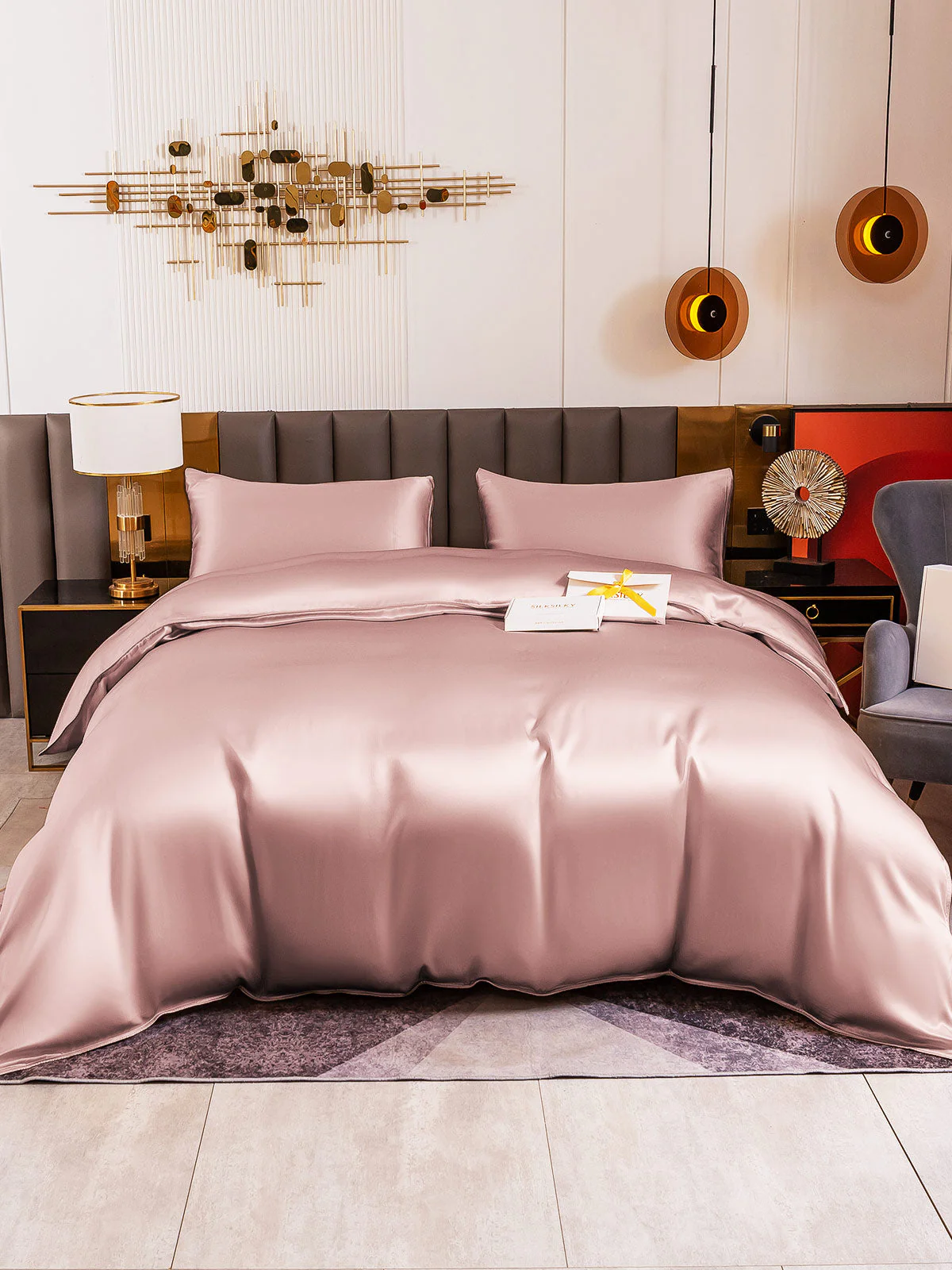 19Momme 3Pcs Silk Set Duvet Cover+2x Pillowcases - Image 80