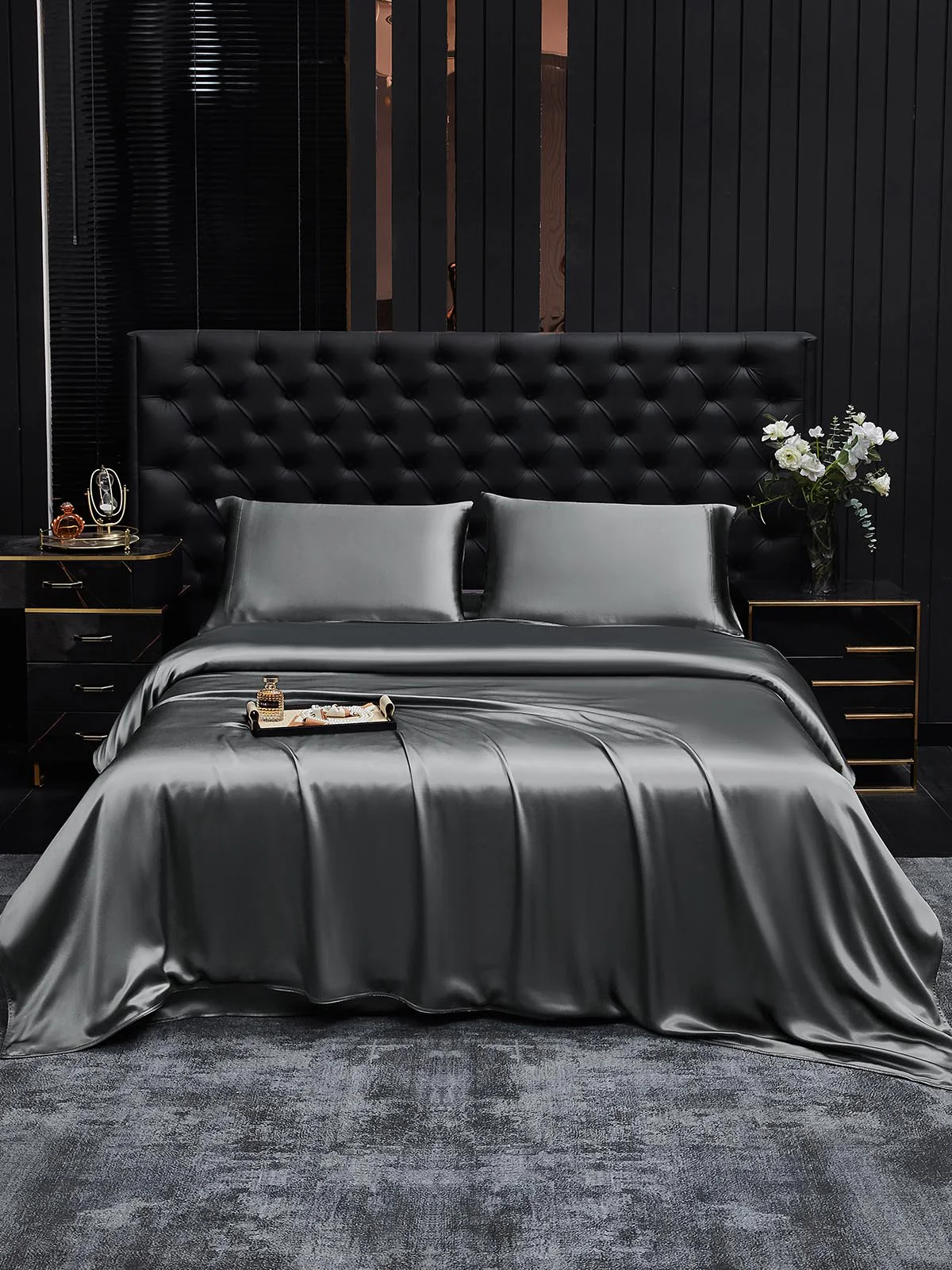 19Momme 3Pcs Silk Set Duvet Cover+2x Pillowcases - Image 83