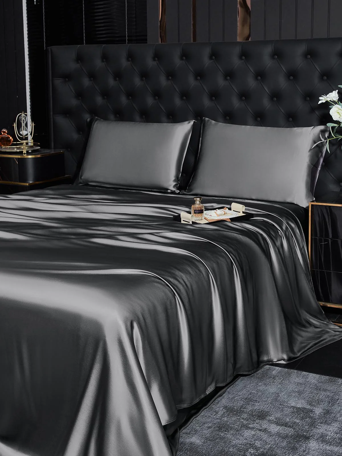 19Momme 3Pcs Silk Set Duvet Cover+2x Pillowcases - Image 85