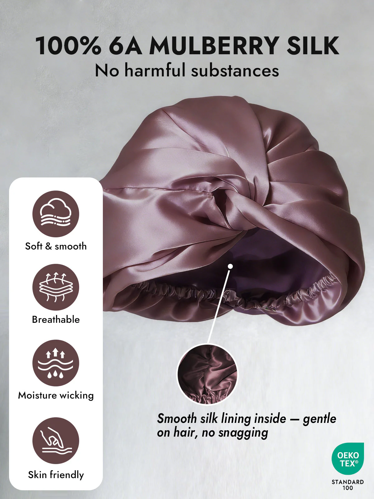 Pure Silk Knot-Front Hair Bonnet - Image 10