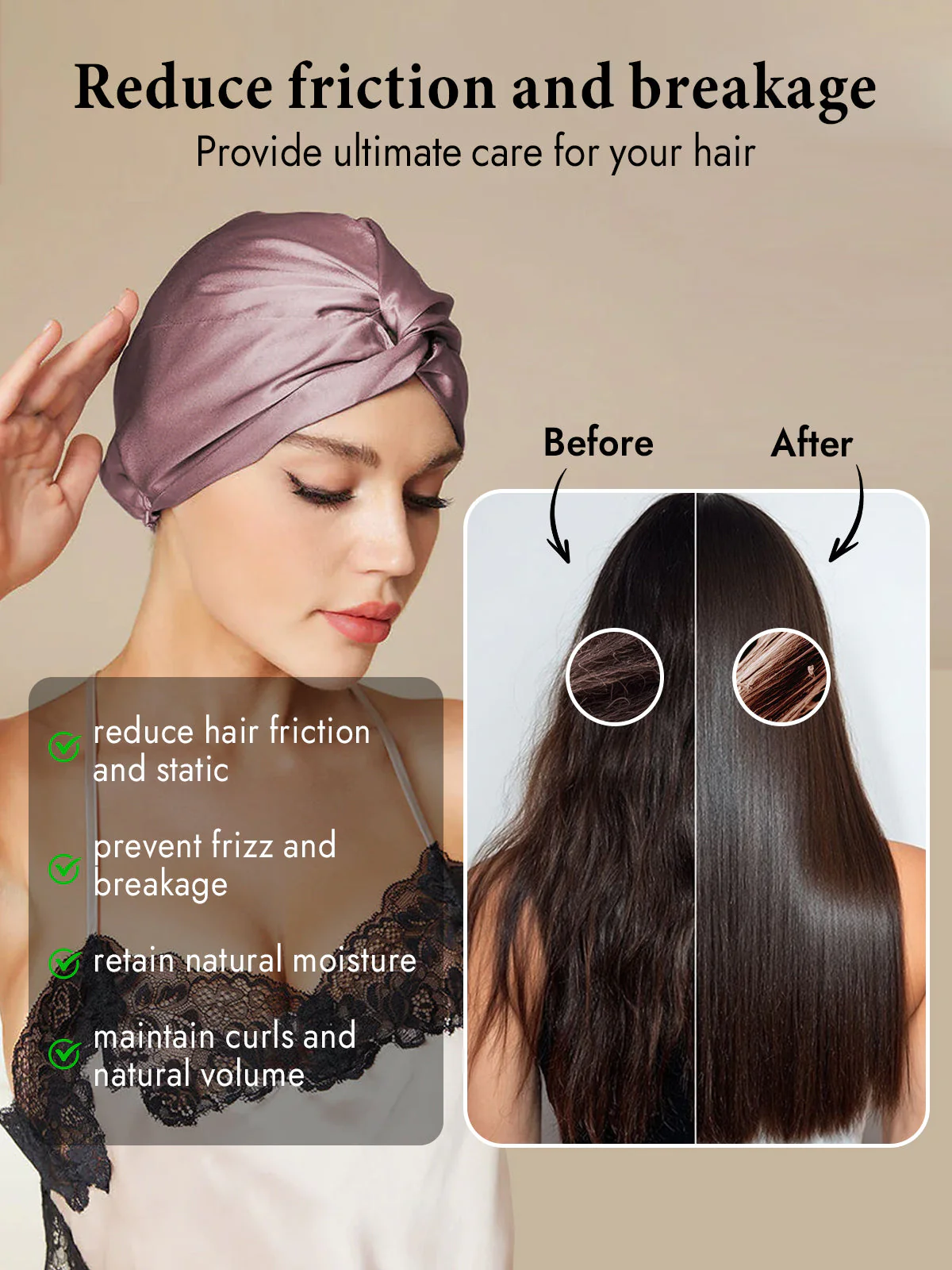 Pure Silk Knot-Front Hair Bonnet - Image 11