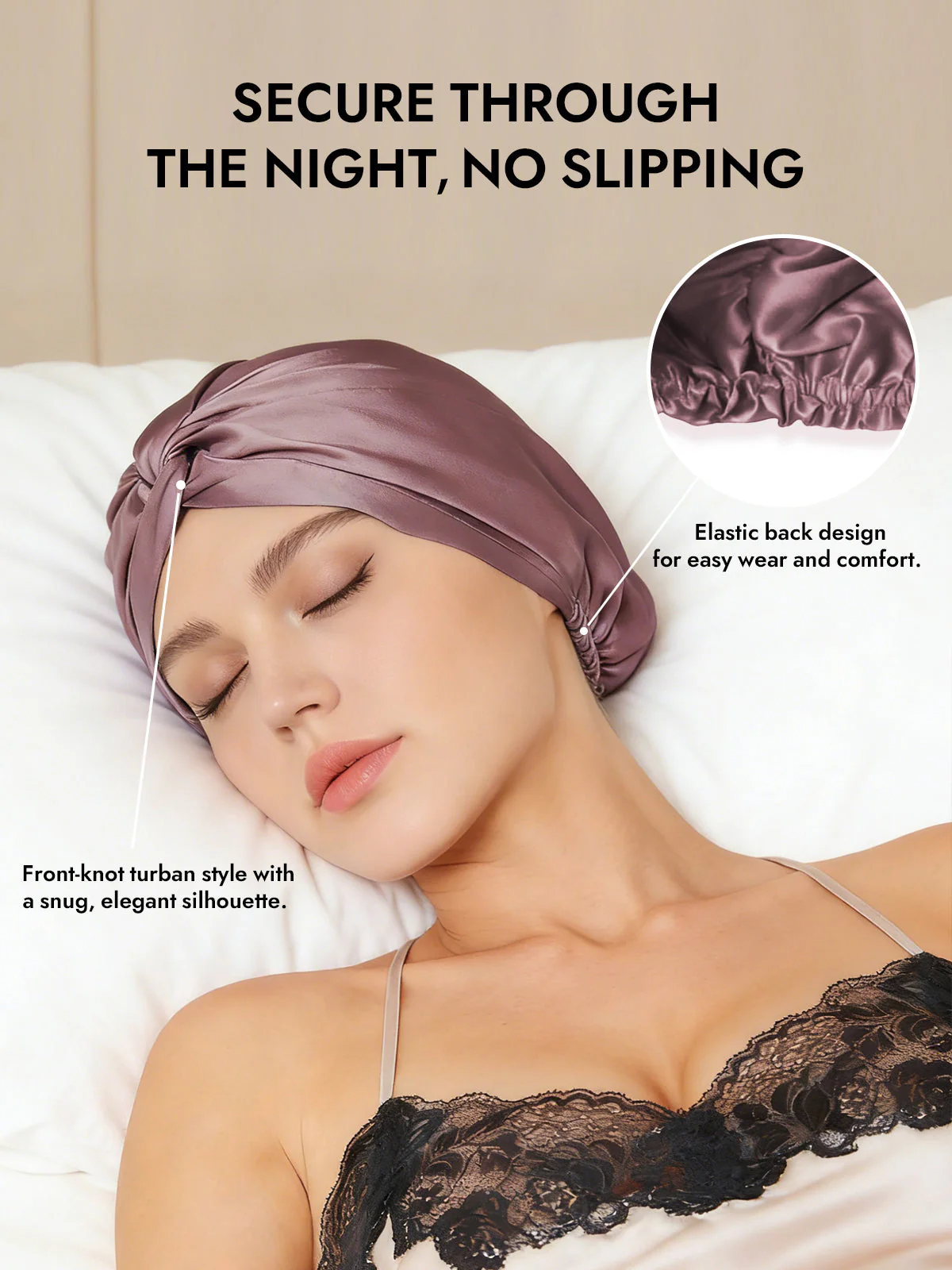 Pure Silk Knot-Front Hair Bonnet - Image 12