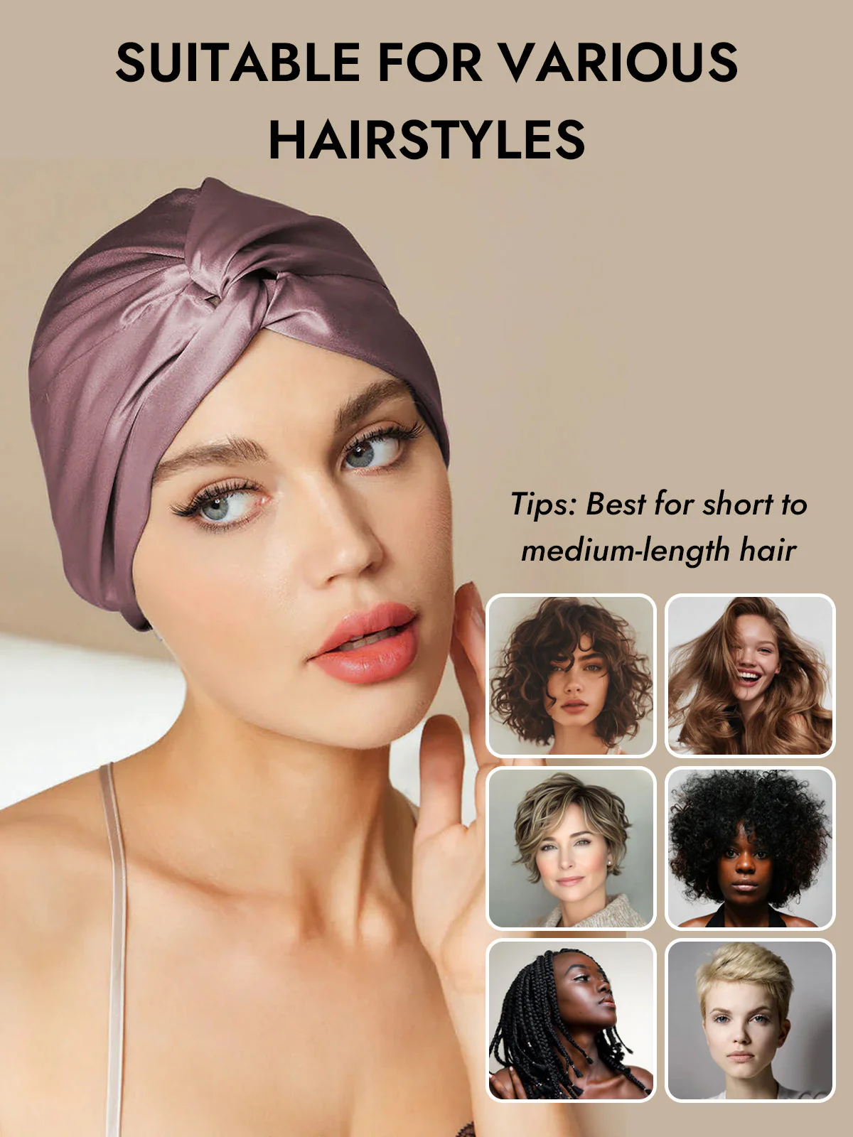 Pure Silk Knot-Front Hair Bonnet - Image 13