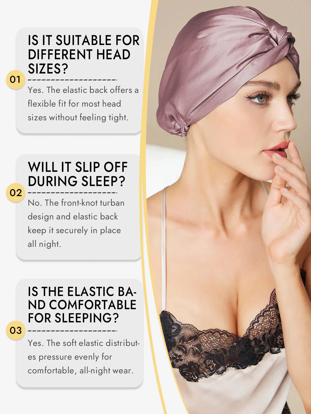 Pure Silk Knot-Front Hair Bonnet - Image 14