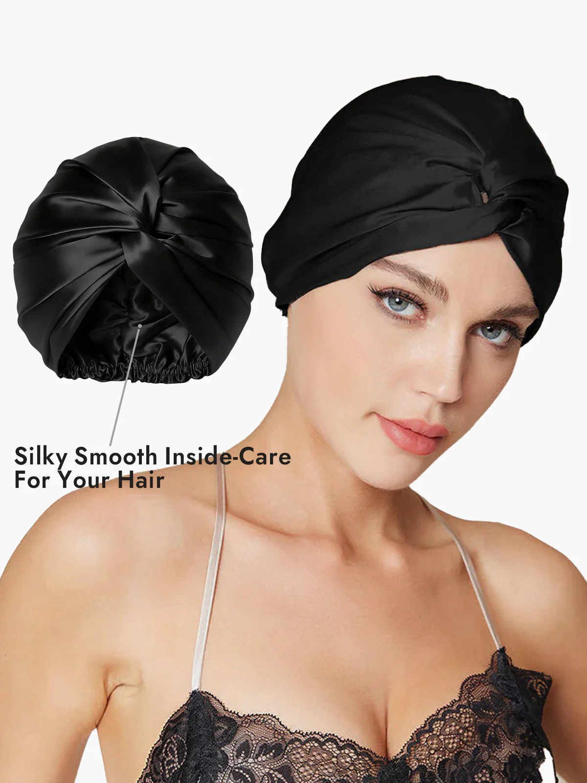 Pure Silk Knot-Front Hair Bonnet - Image 16