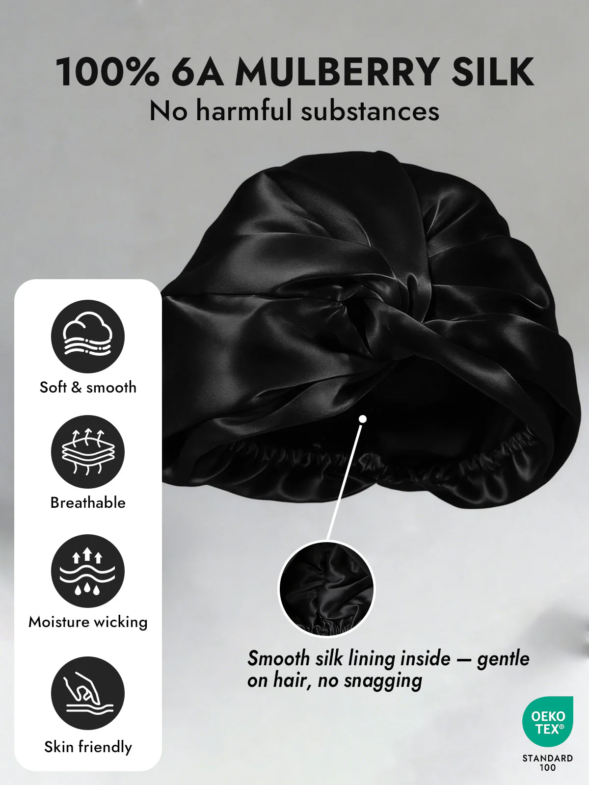Pure Silk Knot-Front Hair Bonnet - Image 17