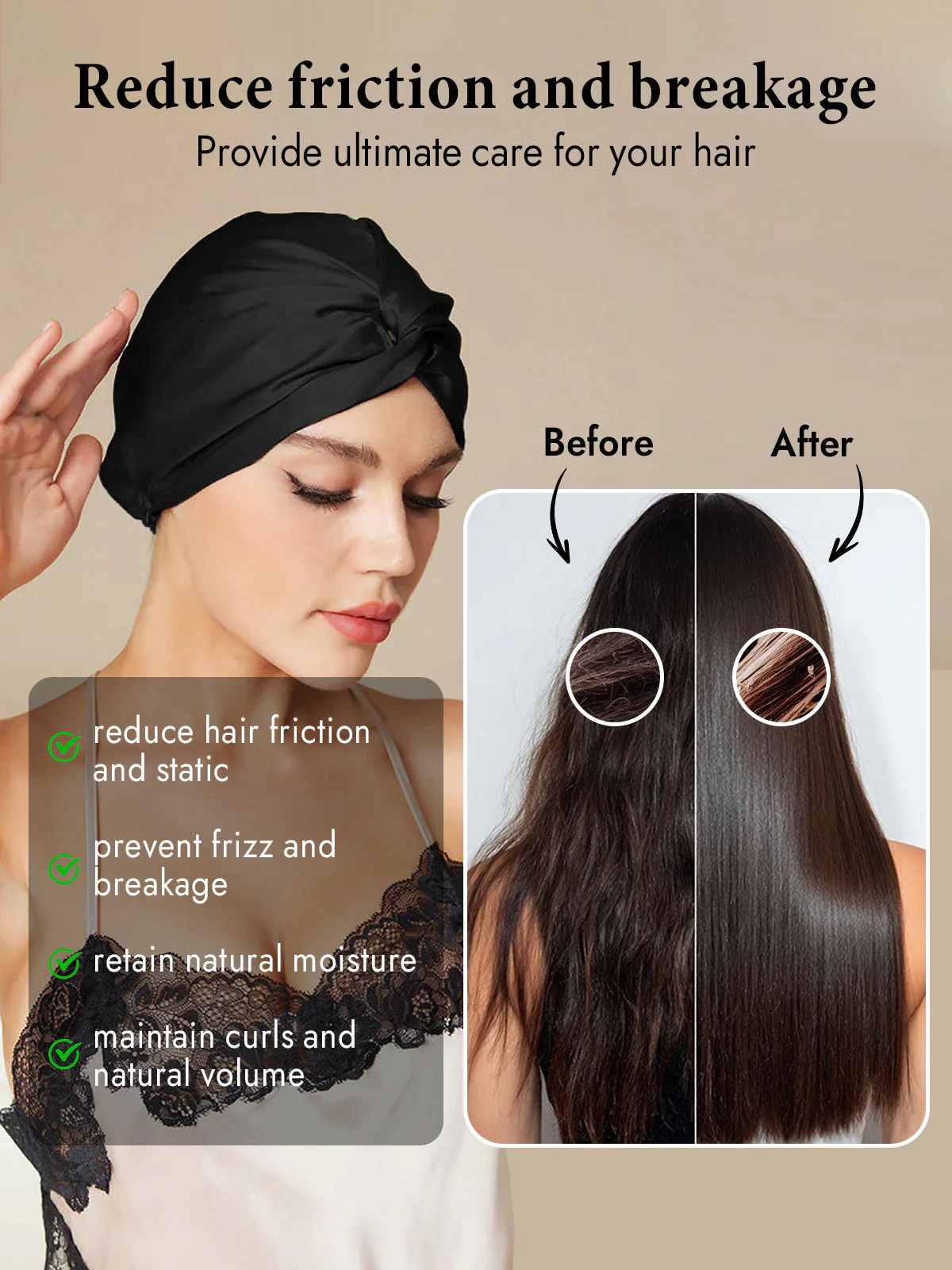 Pure Silk Knot-Front Hair Bonnet - Image 18