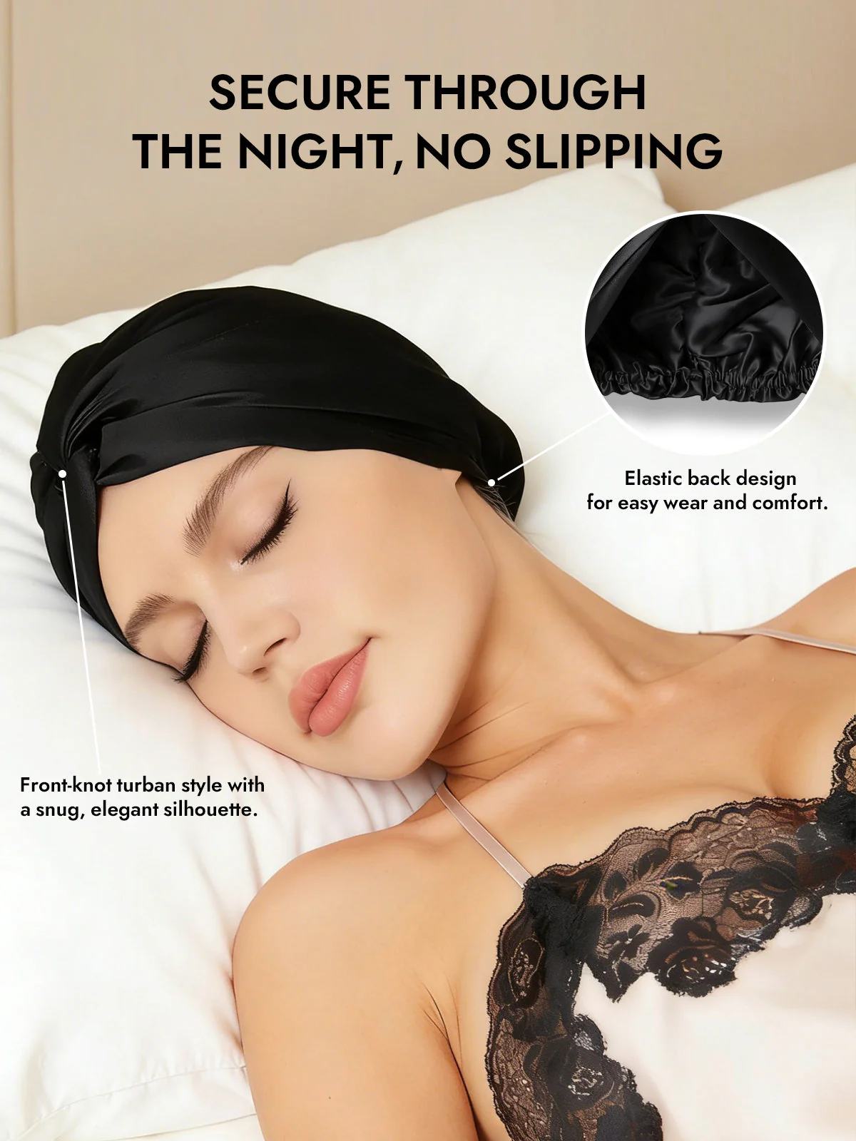 Pure Silk Knot-Front Hair Bonnet - Image 19