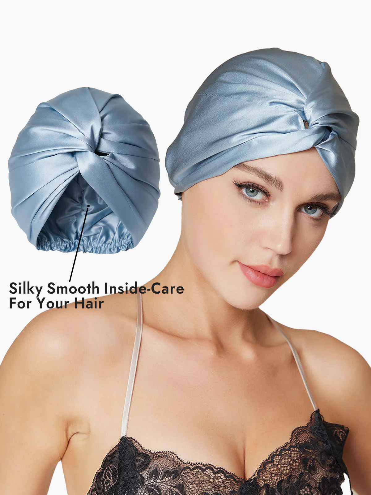 Pure Silk Knot-Front Hair Bonnet - Image 2
