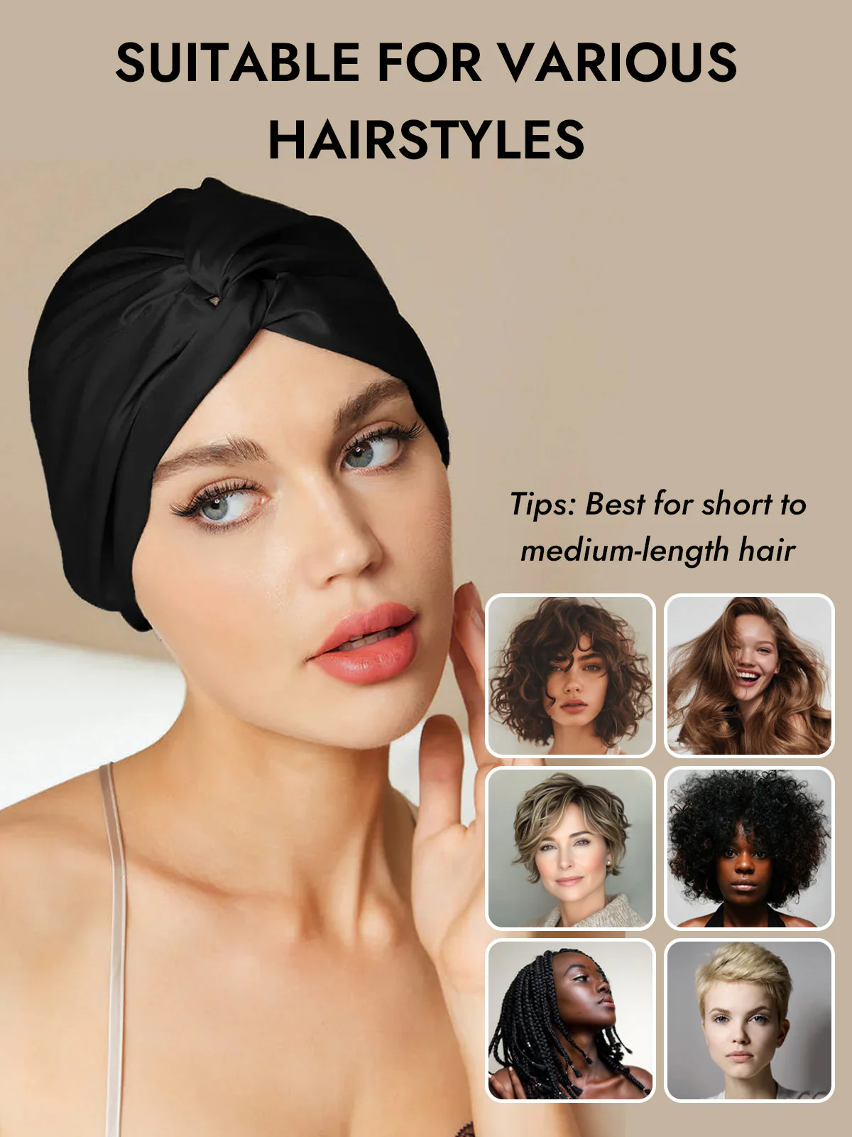 Pure Silk Knot-Front Hair Bonnet - Image 20