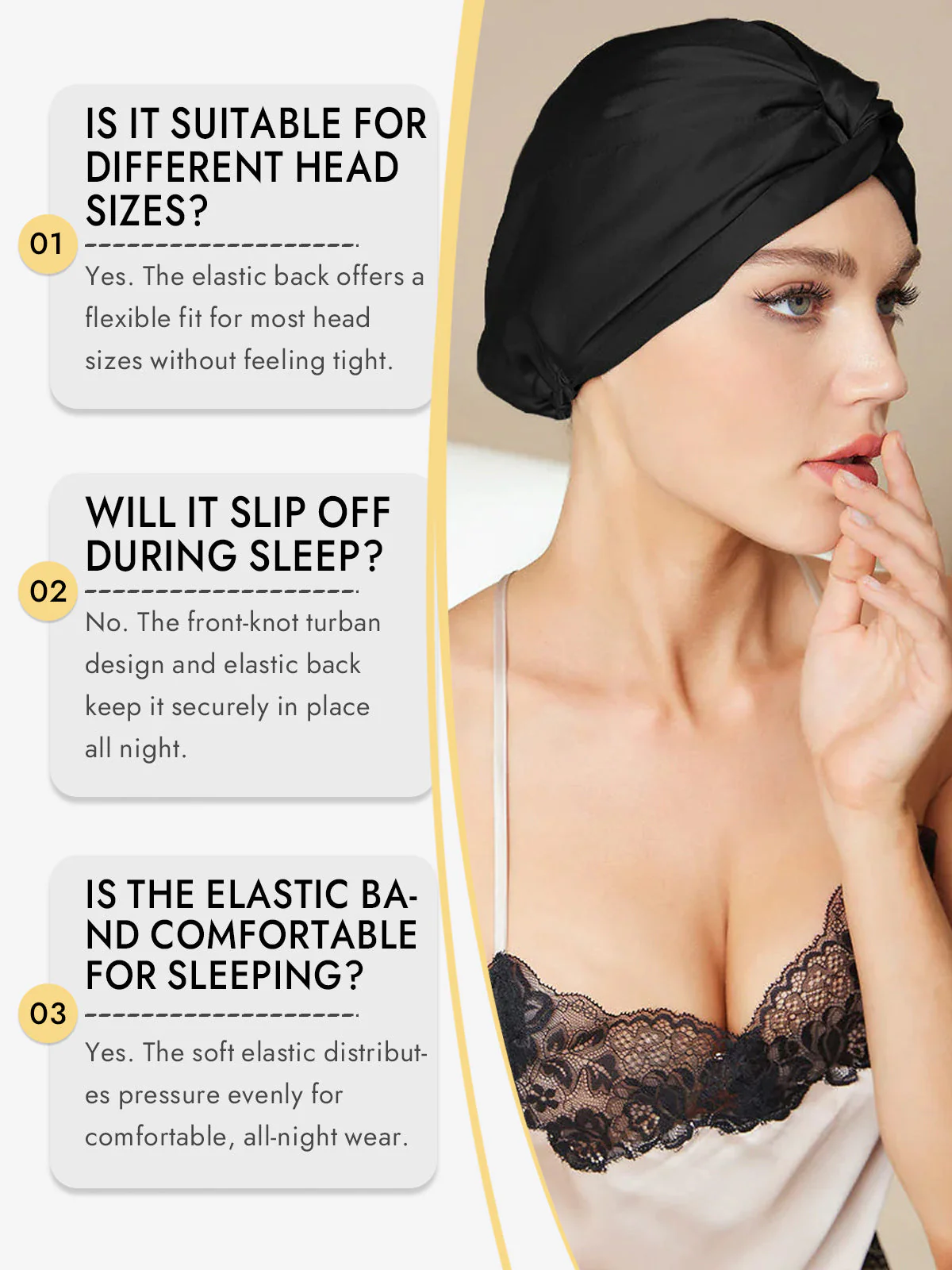 Pure Silk Knot-Front Hair Bonnet - Image 21