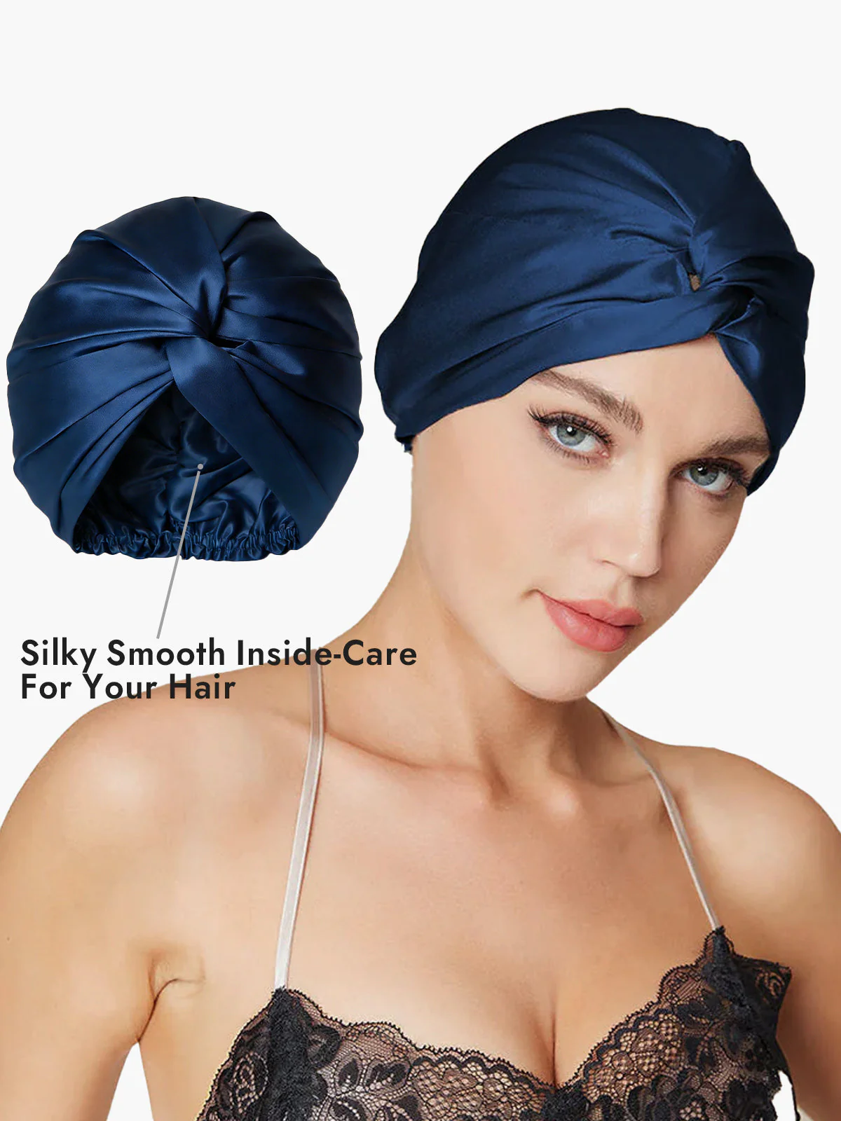 Pure Silk Knot-Front Hair Bonnet - Image 23