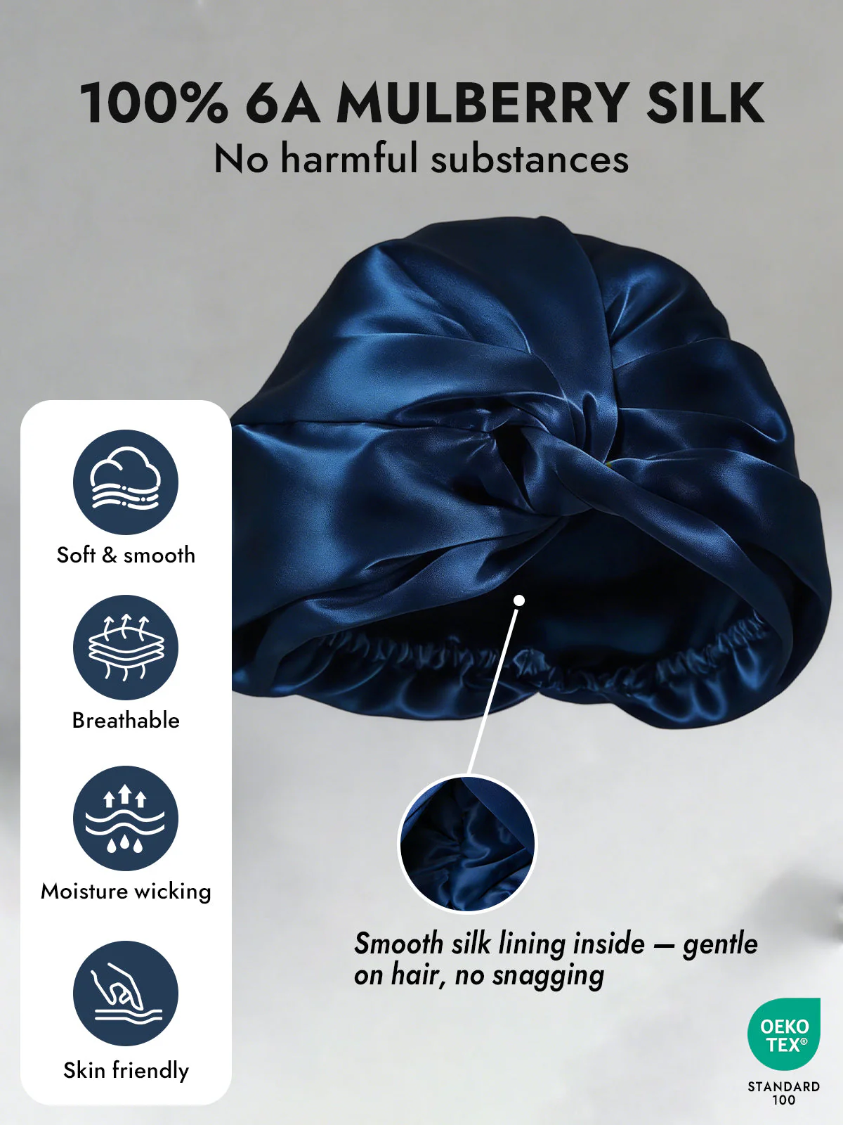 Pure Silk Knot-Front Hair Bonnet - Image 24