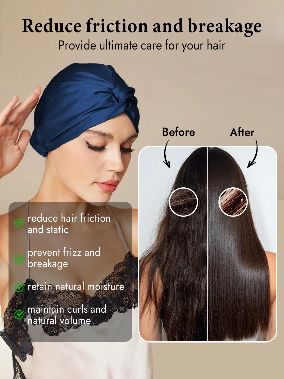 Pure Silk Knot-Front Hair Bonnet - Image 25
