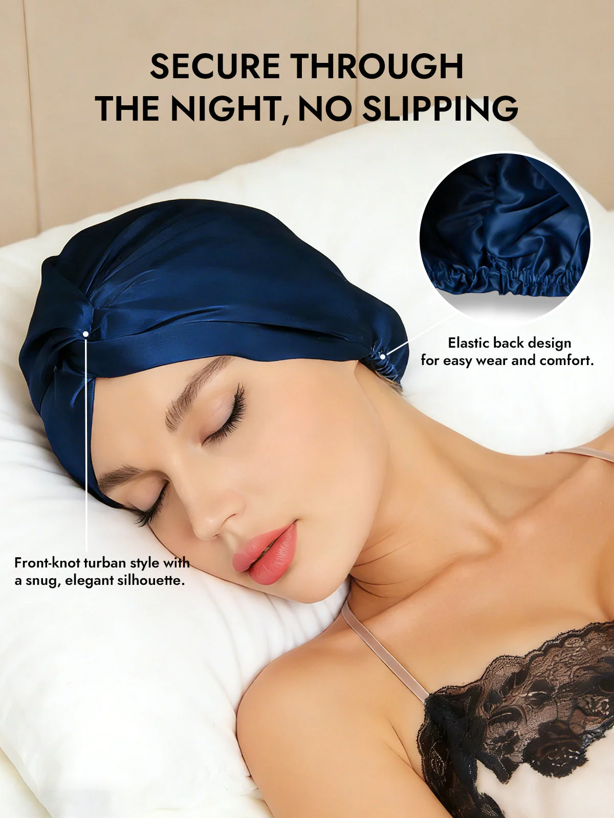 Pure Silk Knot-Front Hair Bonnet - Image 26