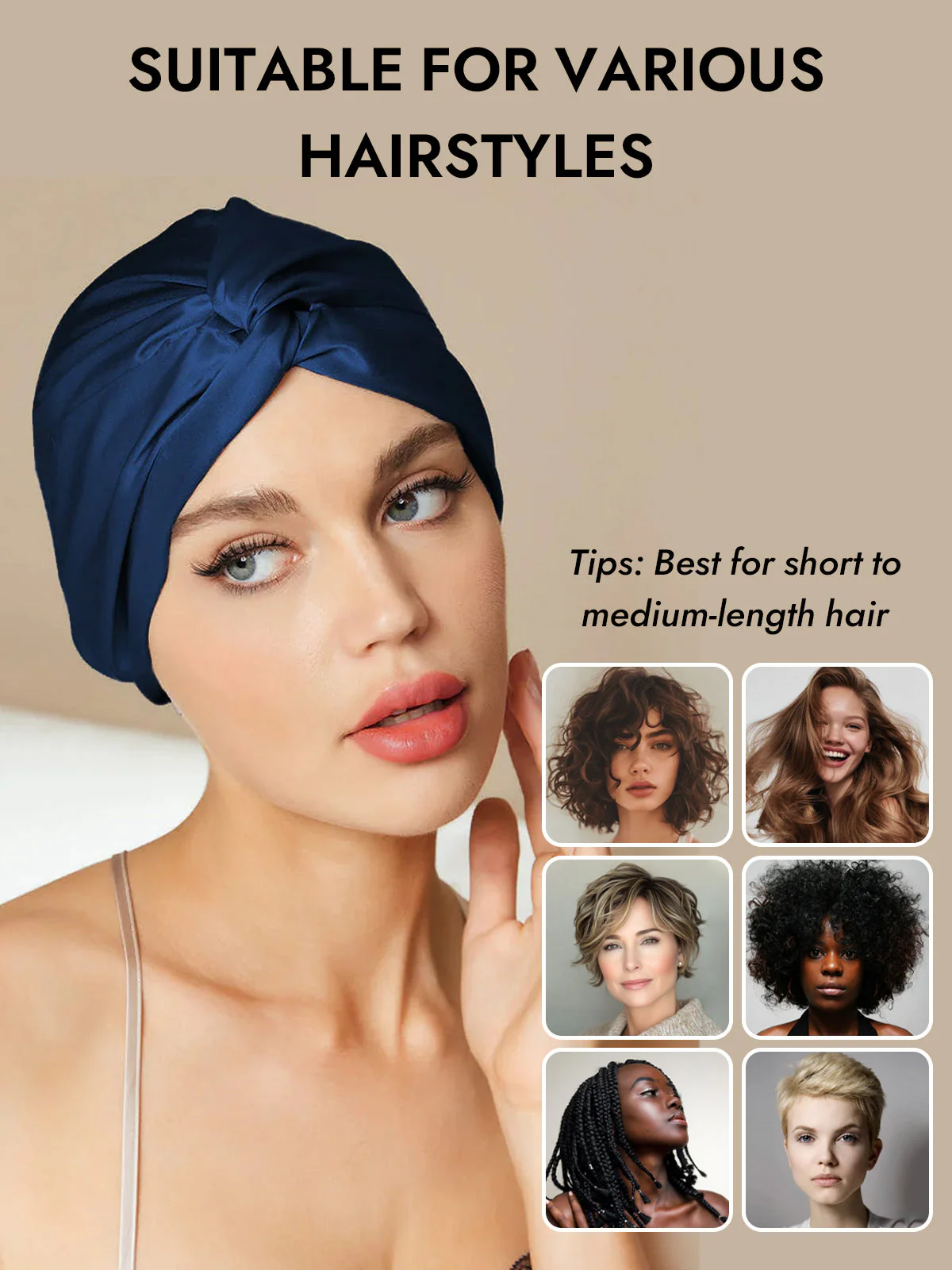 Pure Silk Knot-Front Hair Bonnet - Image 27