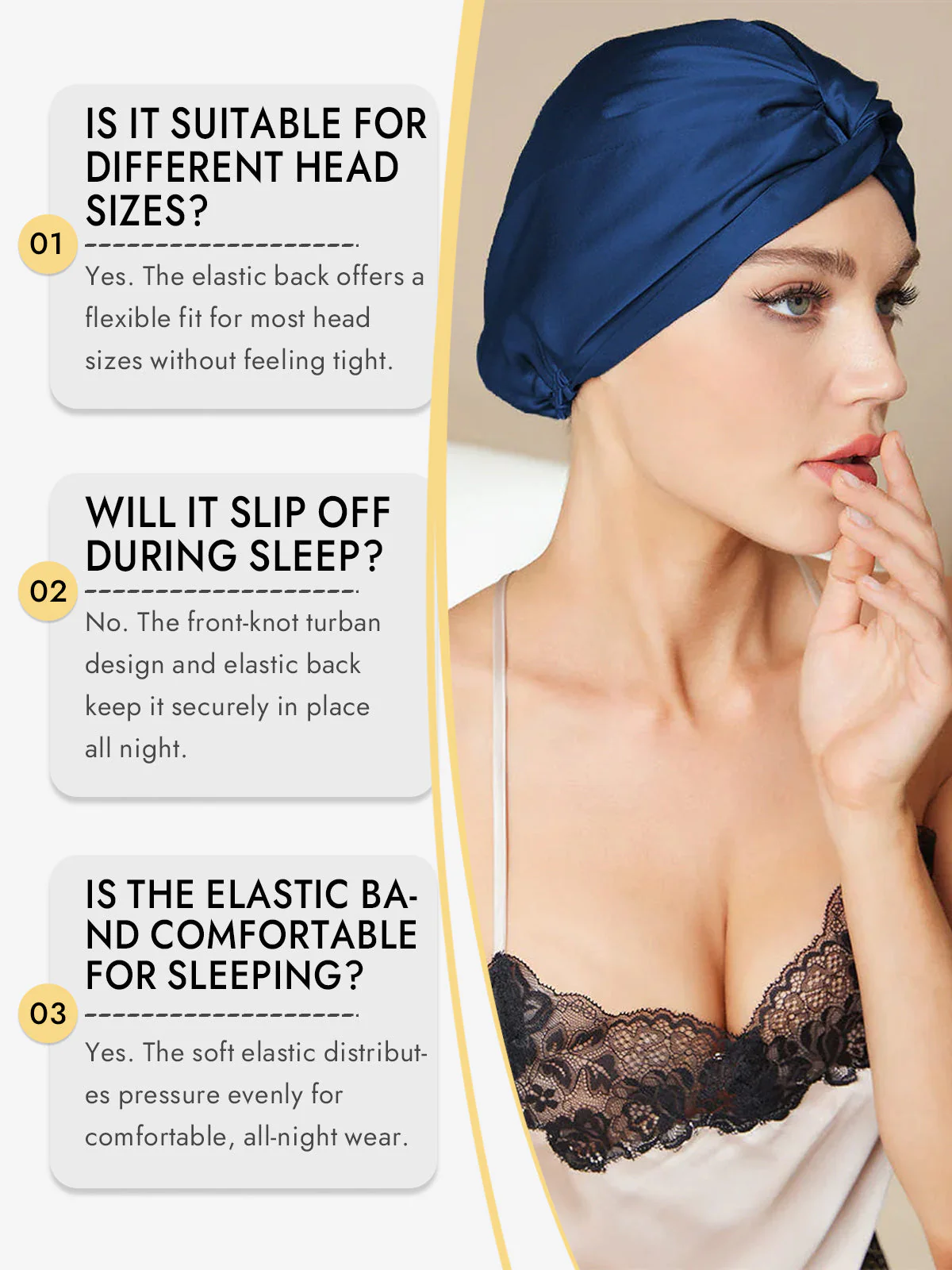 Pure Silk Knot-Front Hair Bonnet - Image 28