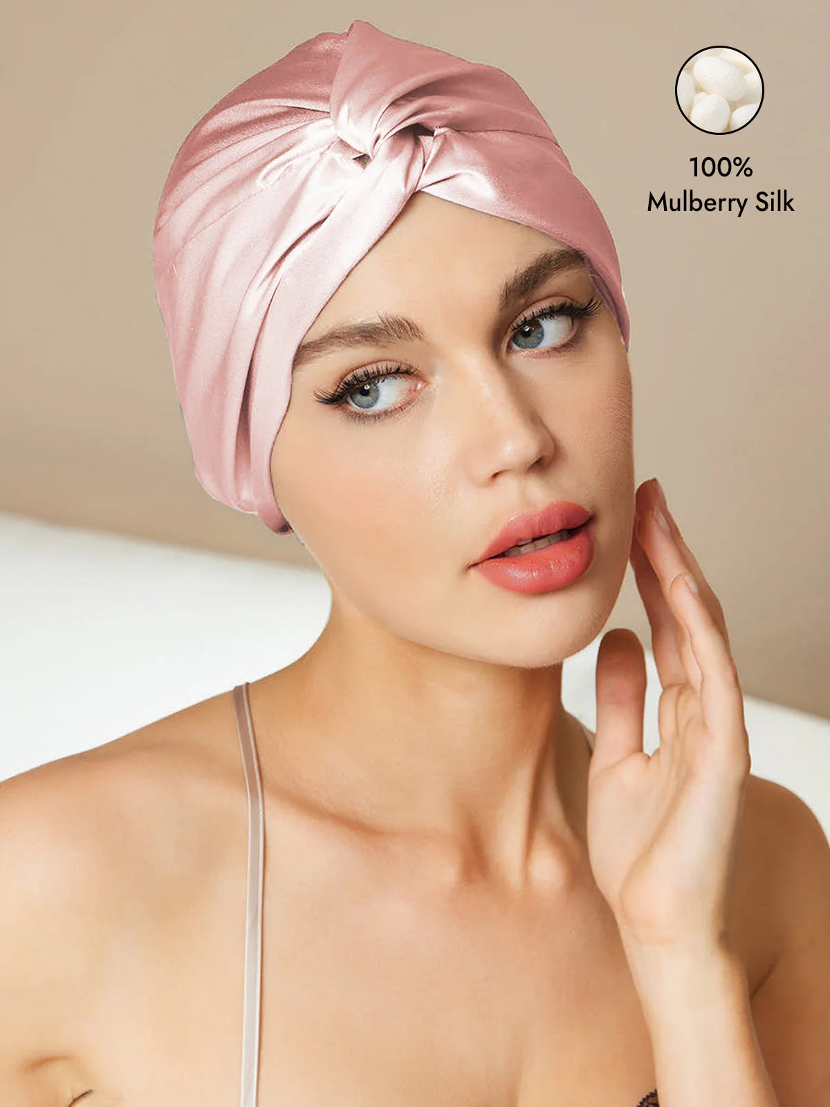 Pure Silk Knot-Front Hair Bonnet - Image 29
