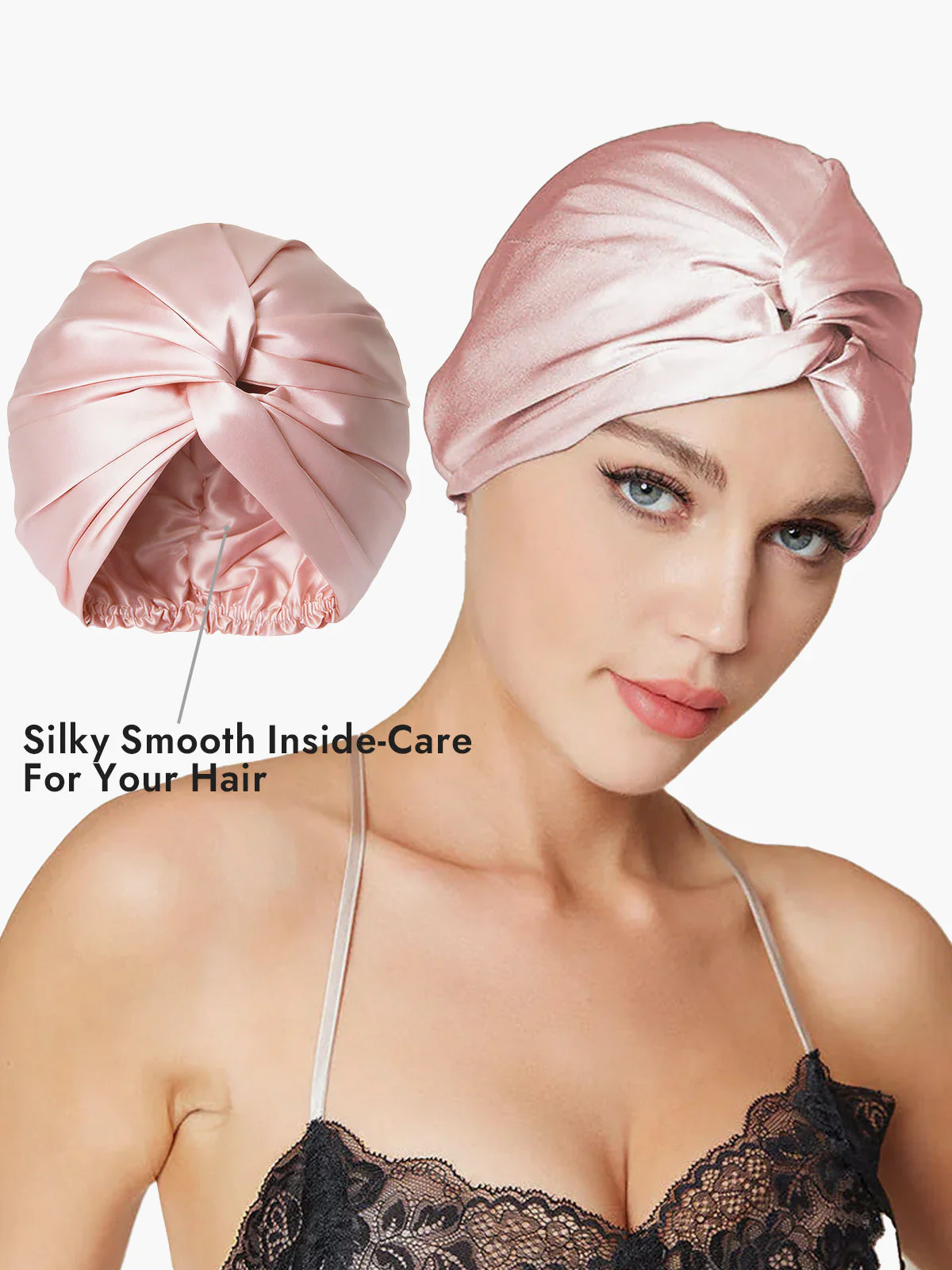 Pure Silk Knot-Front Hair Bonnet - Image 30