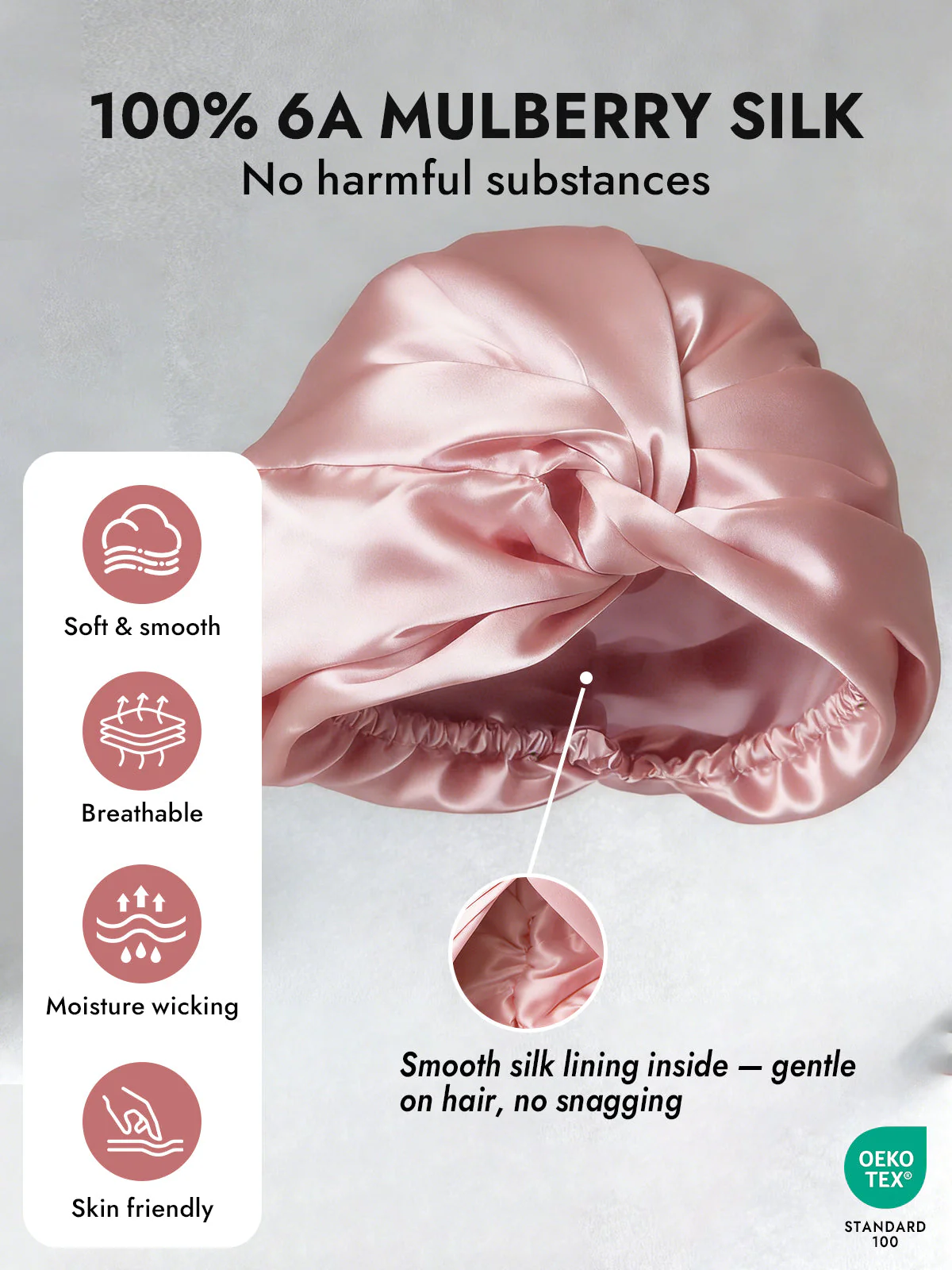 Pure Silk Knot-Front Hair Bonnet - Image 31