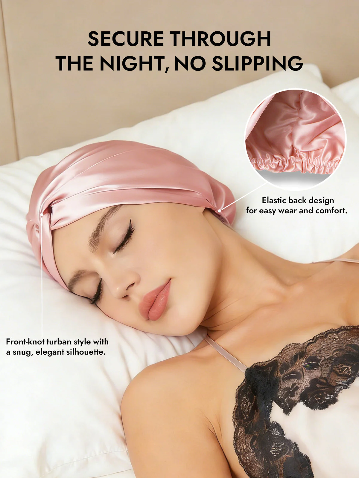Pure Silk Knot-Front Hair Bonnet - Image 33