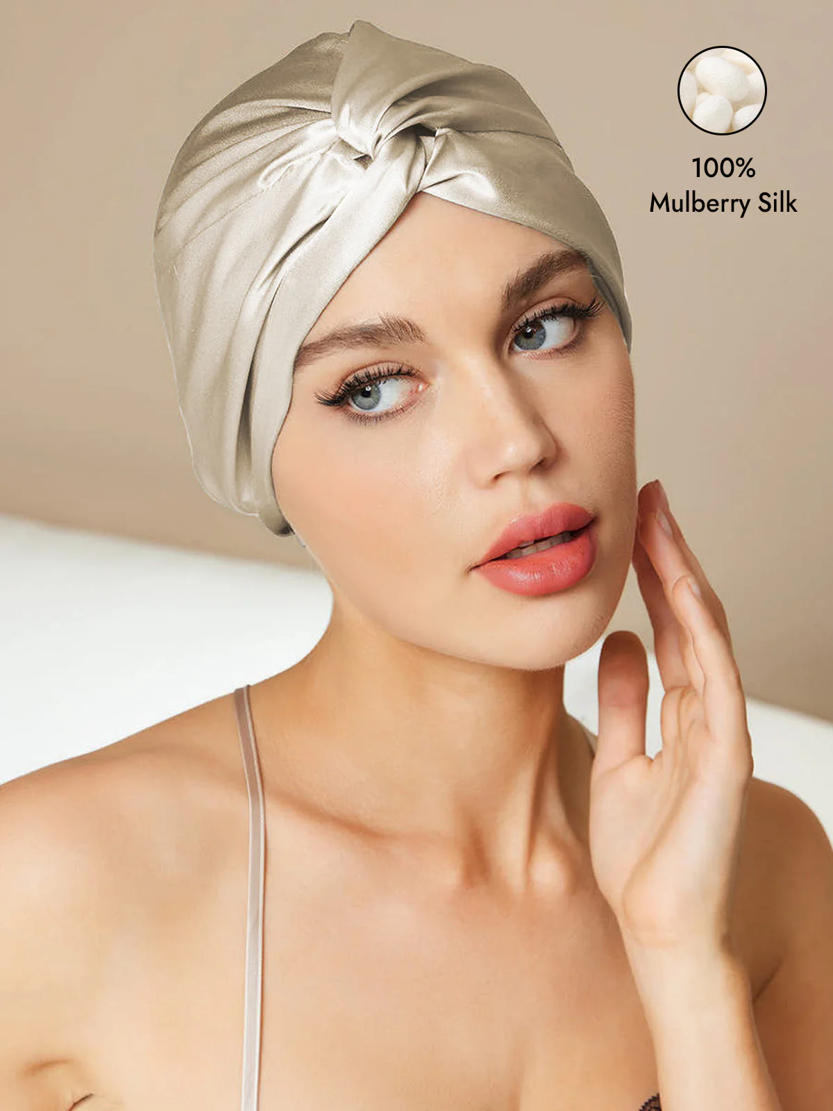 Pure Silk Knot-Front Hair Bonnet - Image 36
