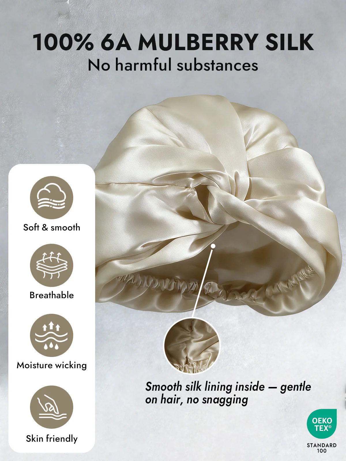Pure Silk Knot-Front Hair Bonnet - Image 38
