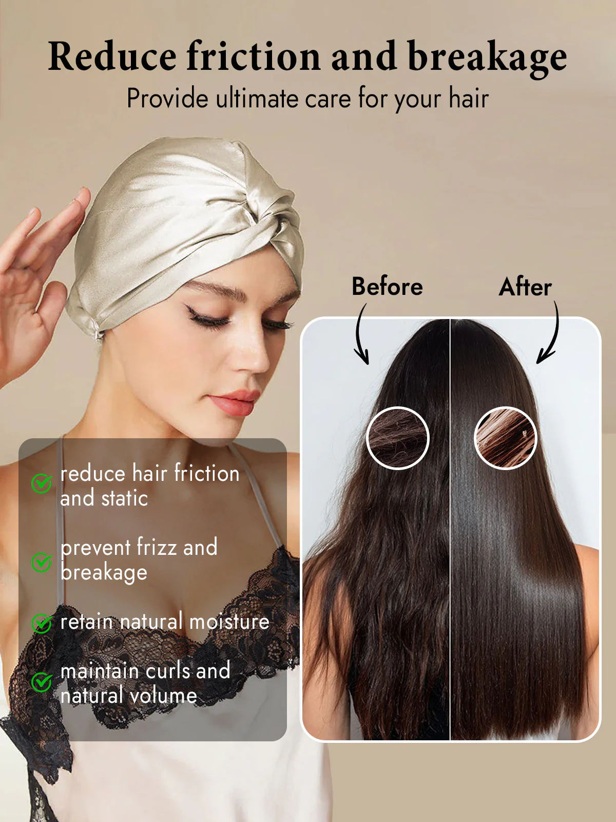 Pure Silk Knot-Front Hair Bonnet - Image 39