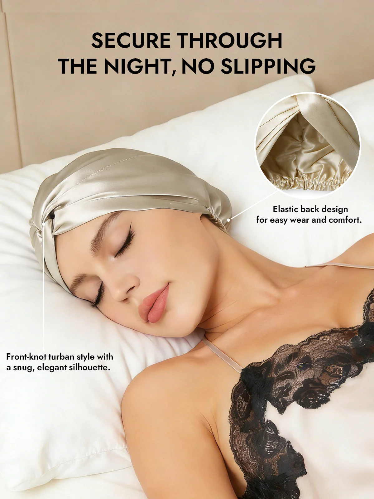 Pure Silk Knot-Front Hair Bonnet - Image 40