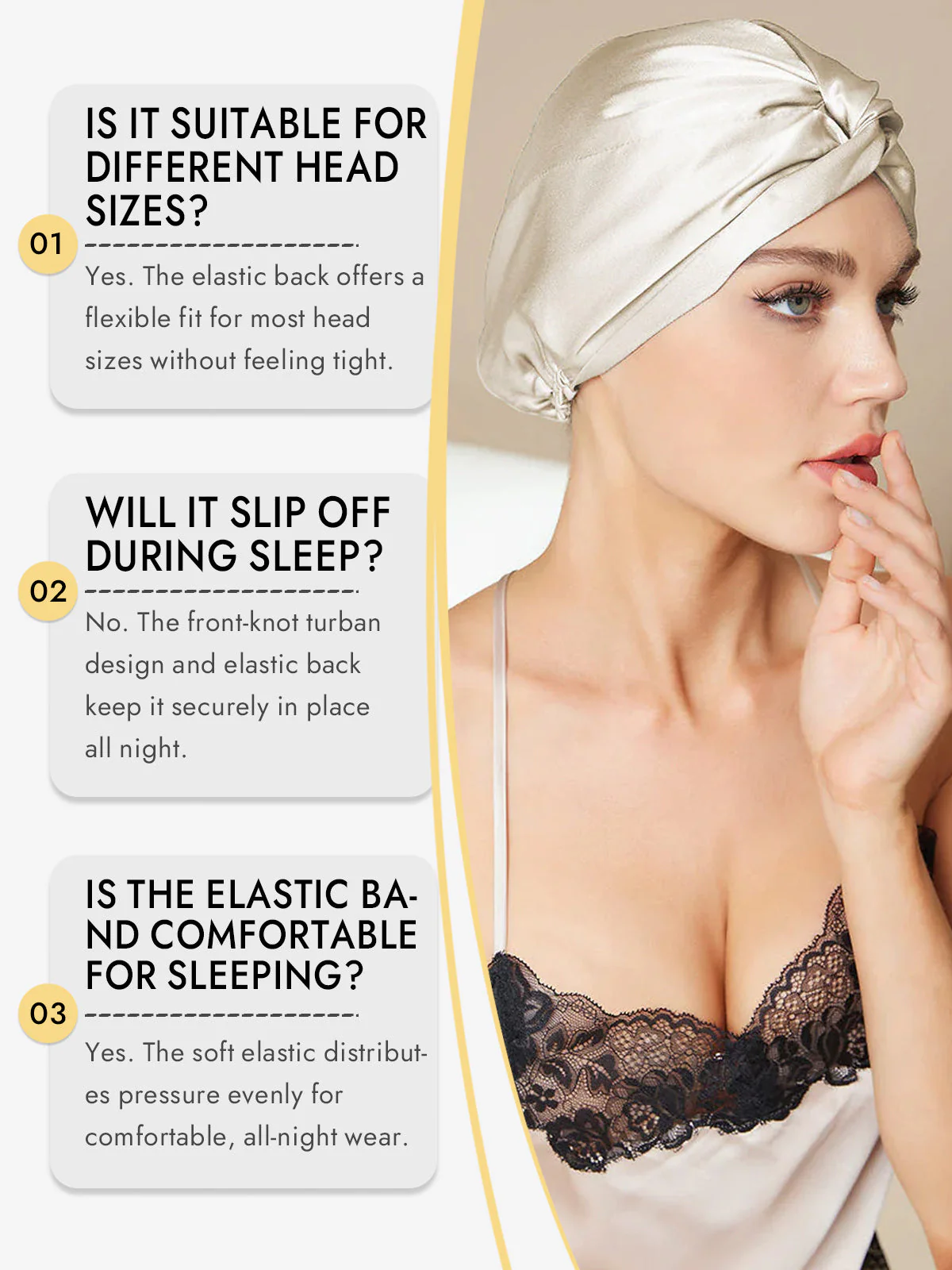 Pure Silk Knot-Front Hair Bonnet - Image 42