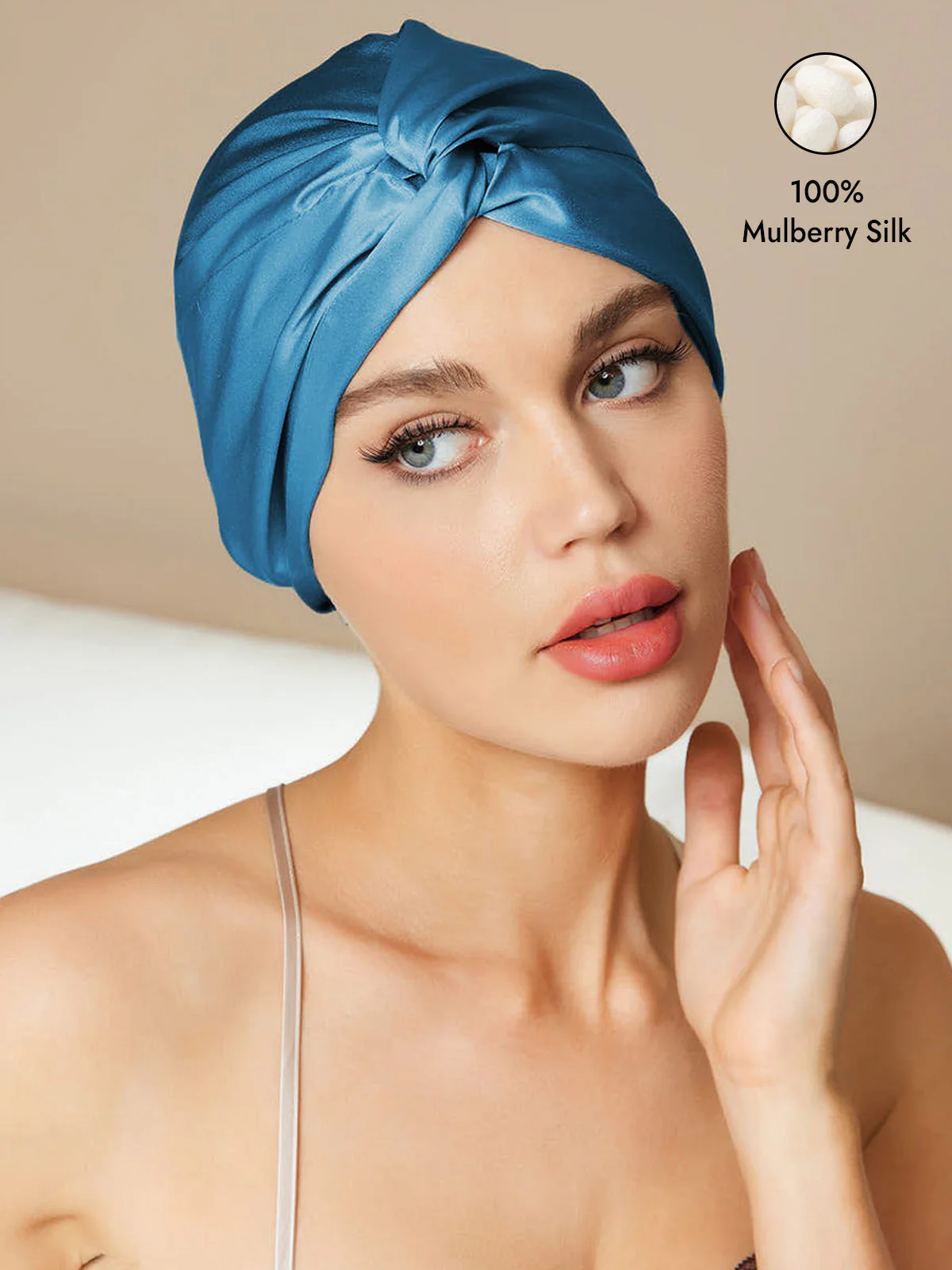 Pure Silk Knot-Front Hair Bonnet - Image 43