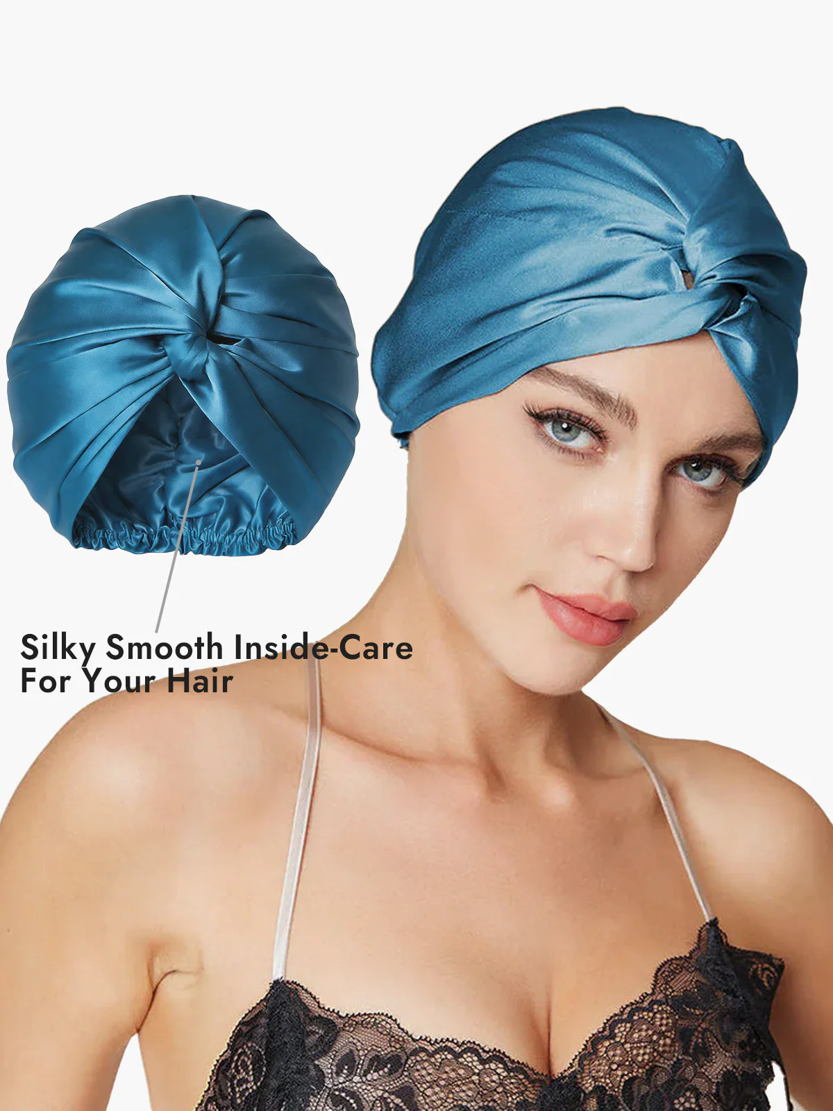 Pure Silk Knot-Front Hair Bonnet - Image 44