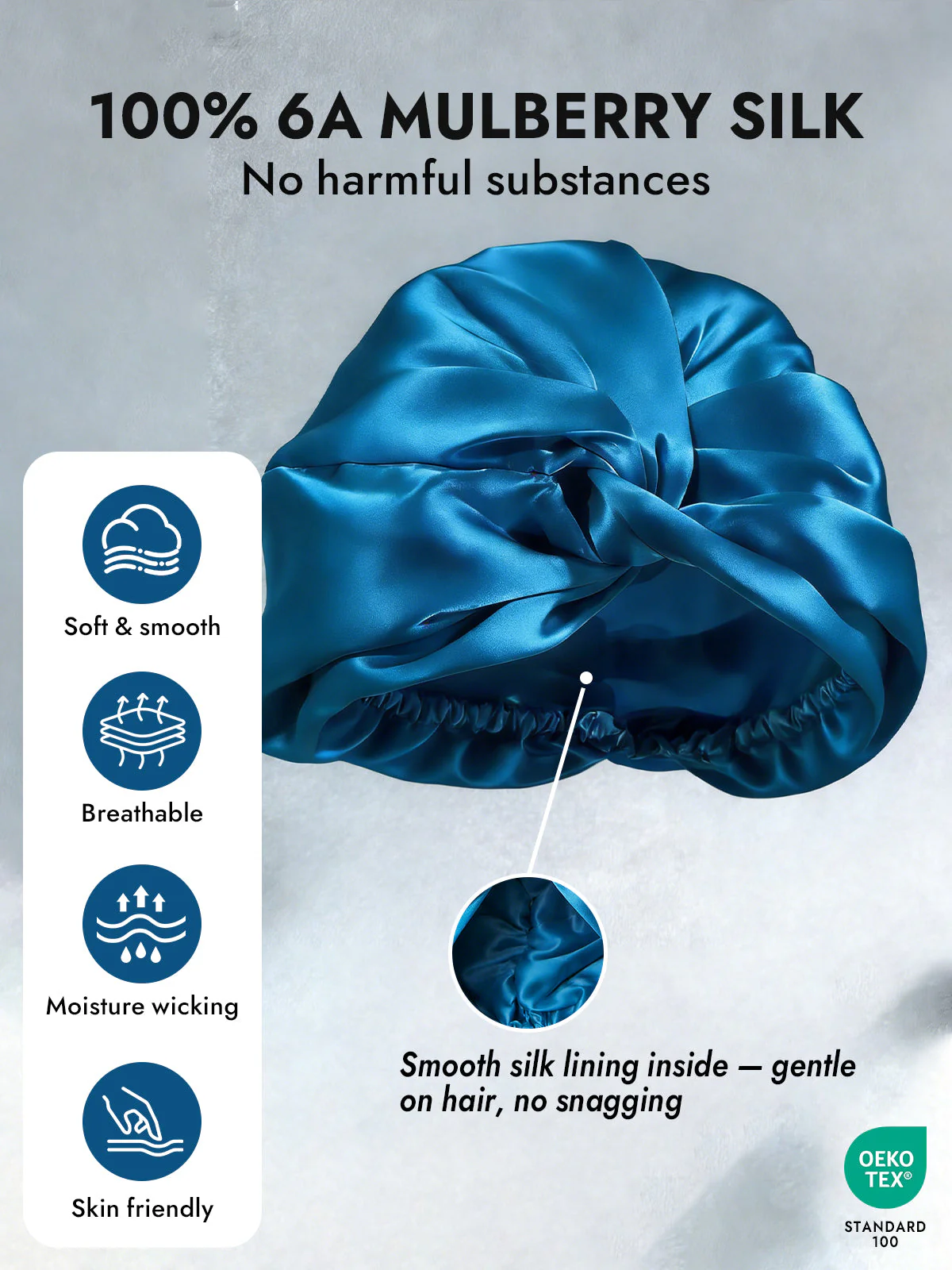 Pure Silk Knot-Front Hair Bonnet - Image 45