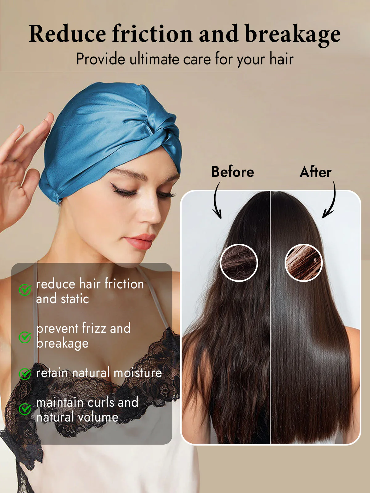 Pure Silk Knot-Front Hair Bonnet - Image 46