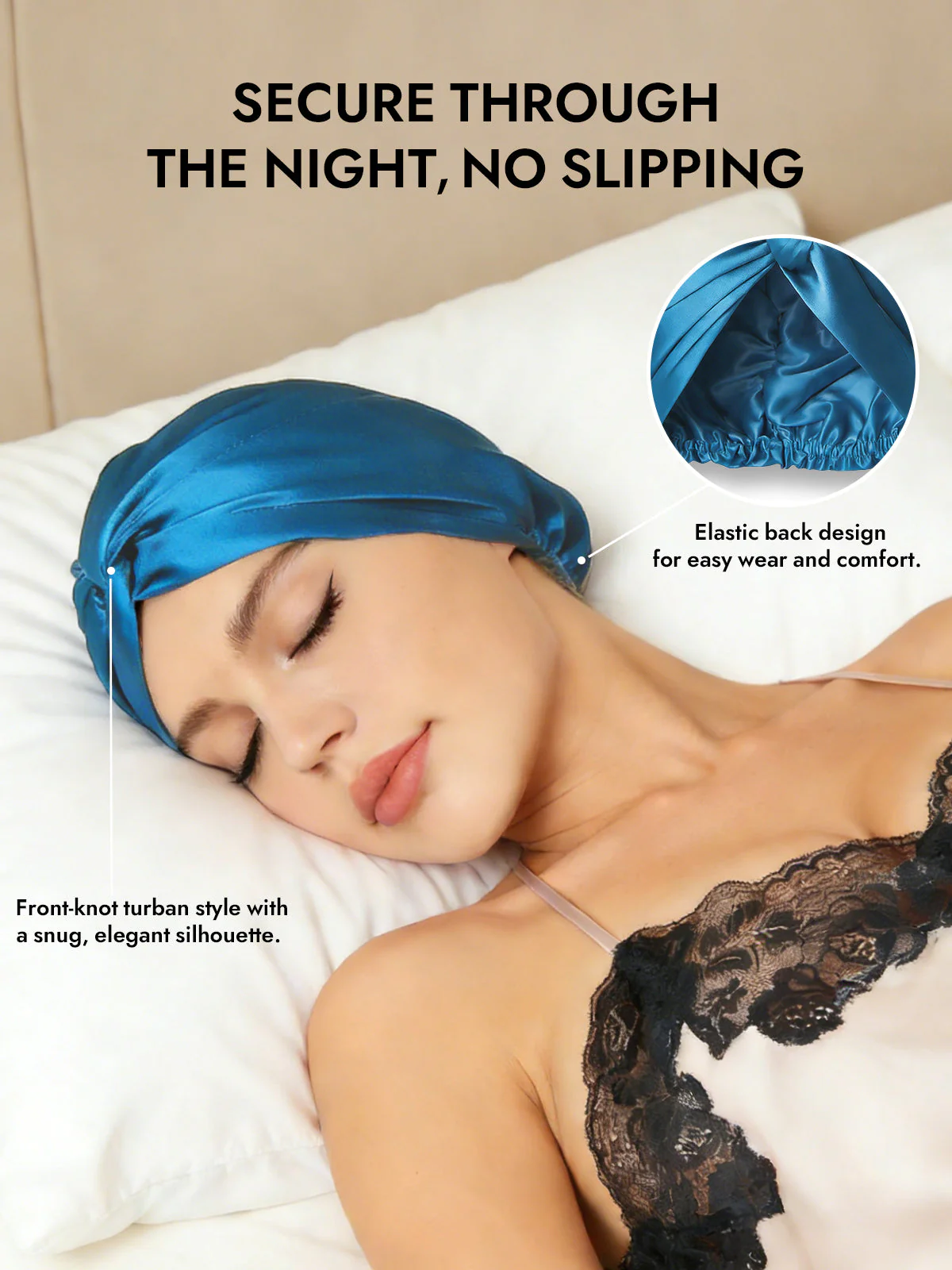 Pure Silk Knot-Front Hair Bonnet - Image 47