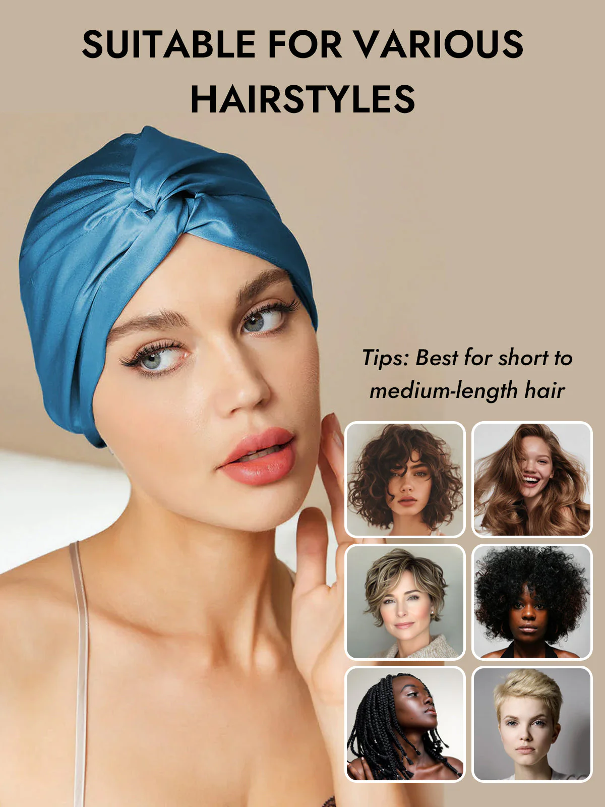 Pure Silk Knot-Front Hair Bonnet - Image 48