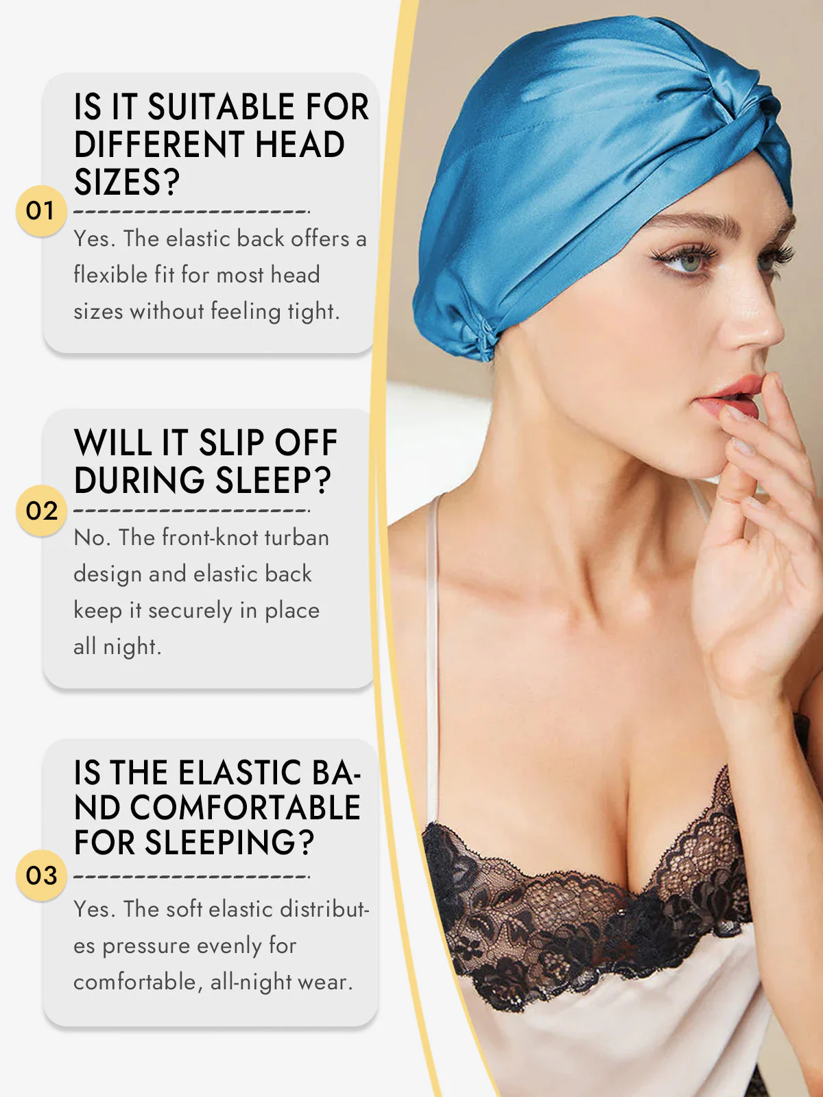 Pure Silk Knot-Front Hair Bonnet - Image 49